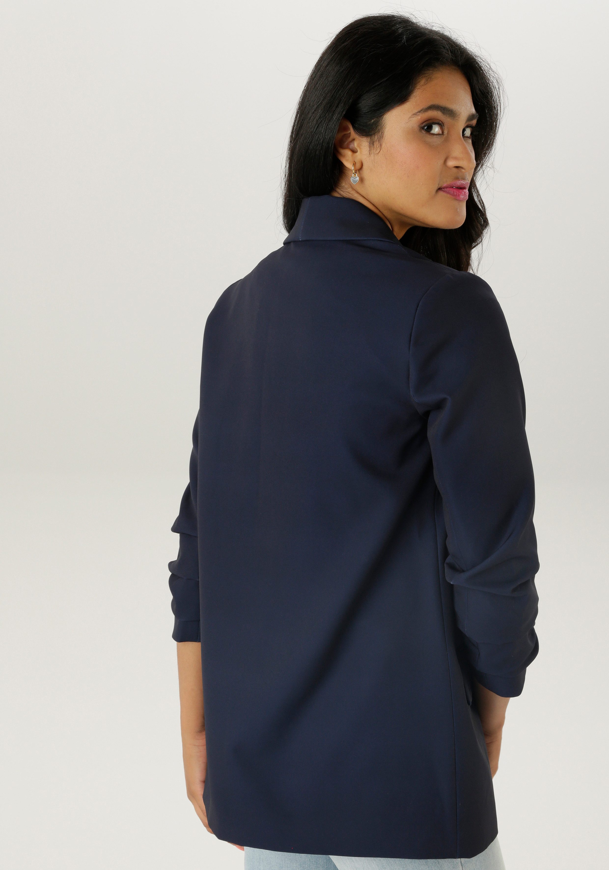 Aniston SELECTED Lange blazer met modieuze reverskraag en gerimpelde mouwen - nieuwe collectie