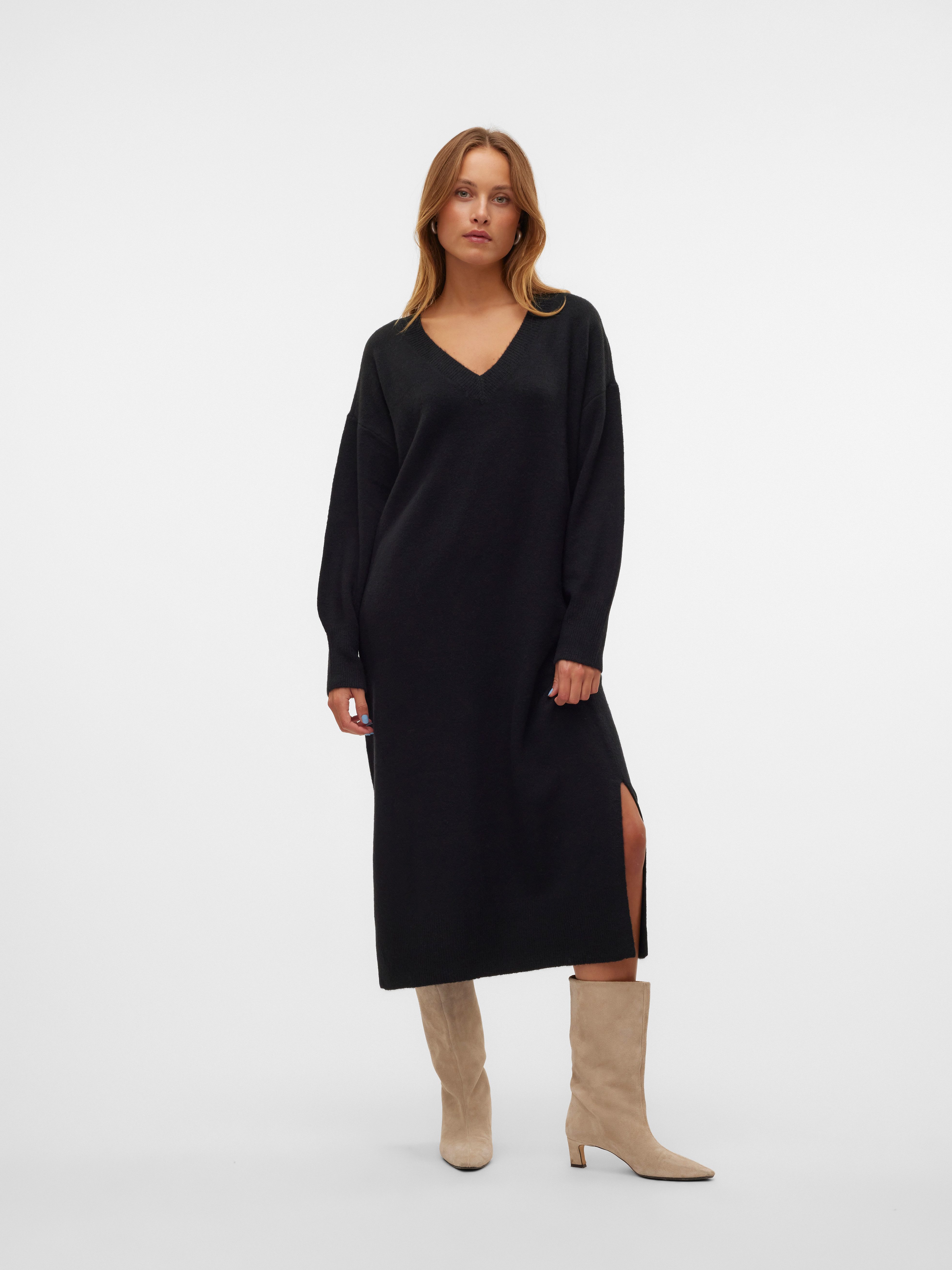 Vero Moda Gebreide jurk VMJUPITER LS V-NECK CALF DRESS BF