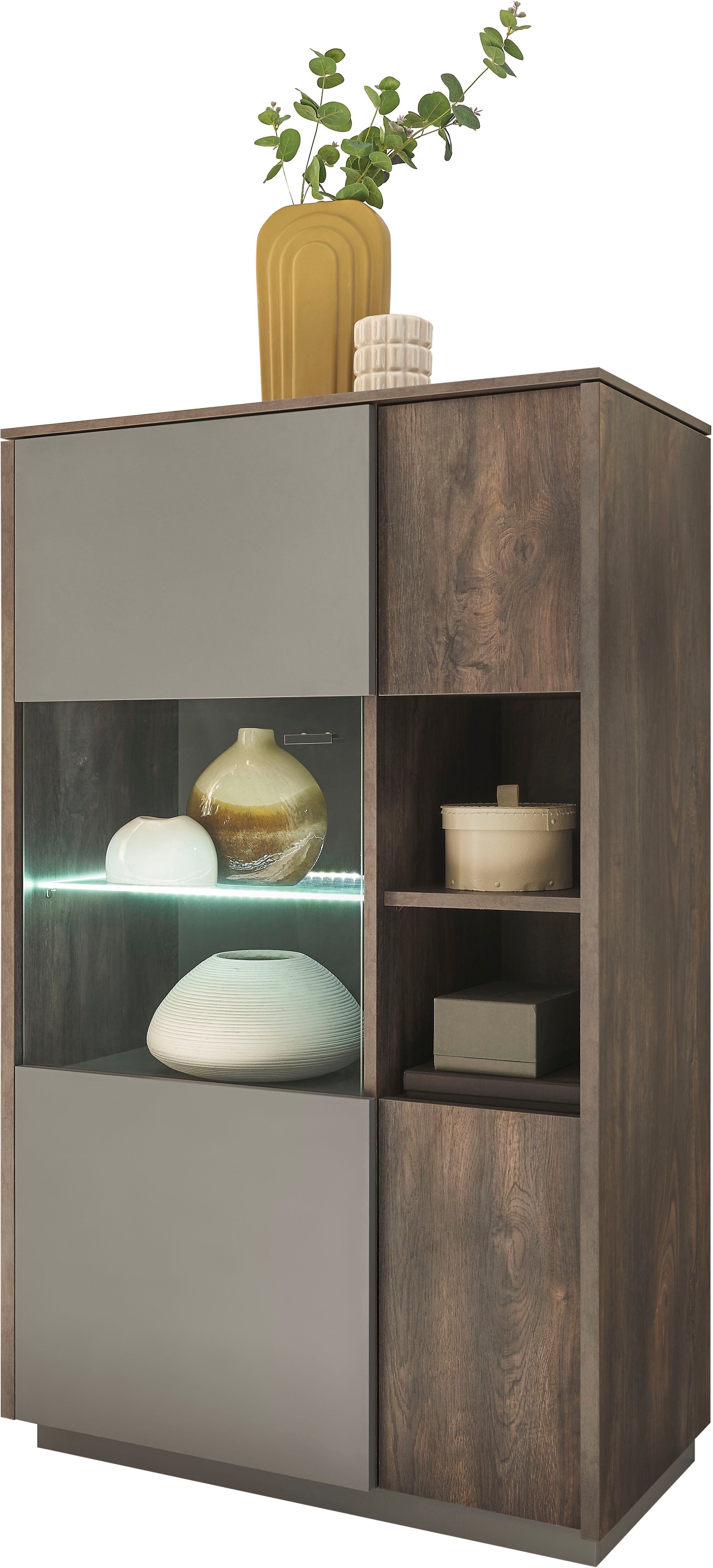 INOSIGN Vitrinekast Largo Soft-closefunctie, hoogte ca. 130 cm