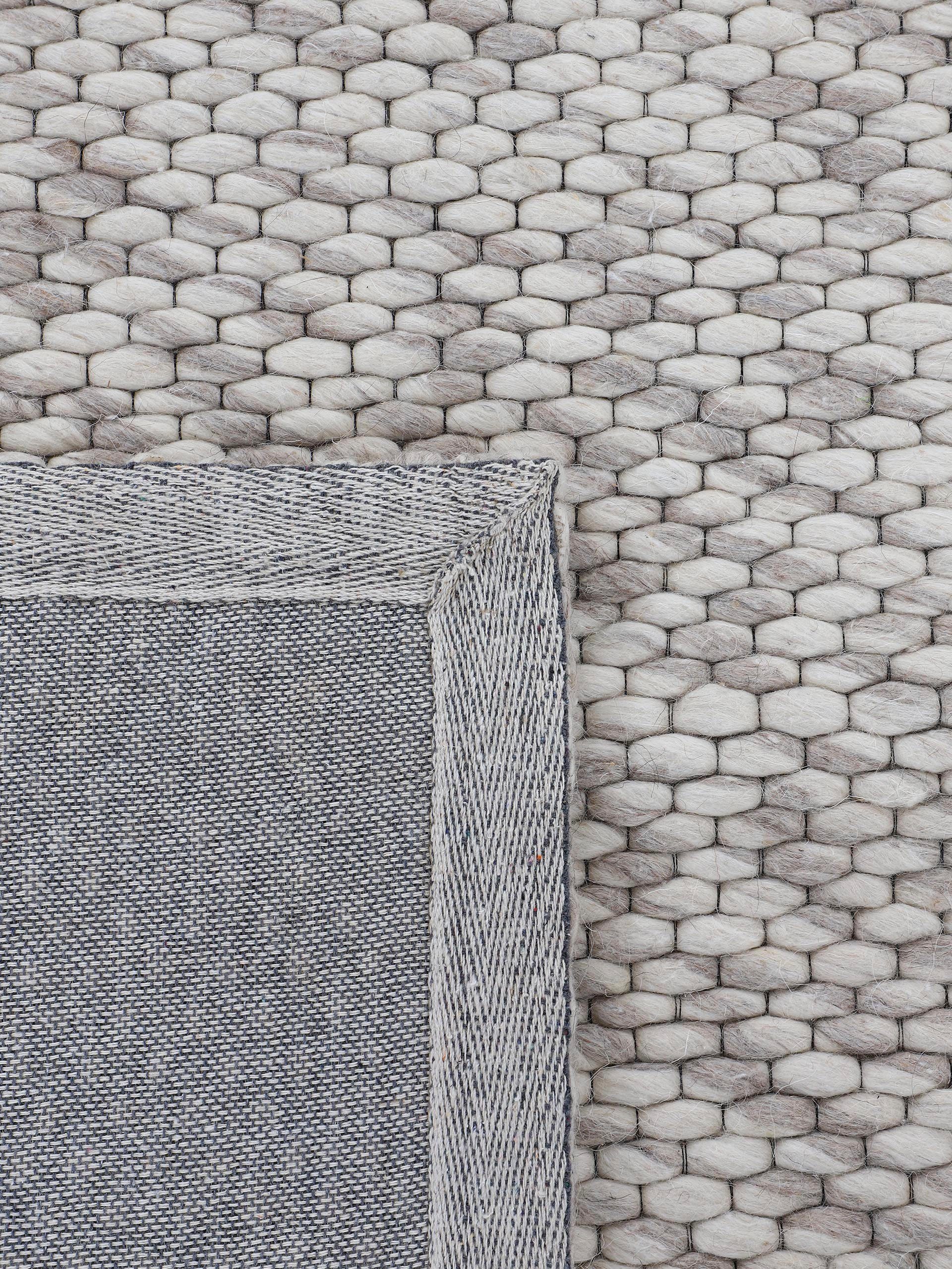 carpetfine Wollen kleed Sina grove structuur, tijdloos design, 100% wol, woonkamer