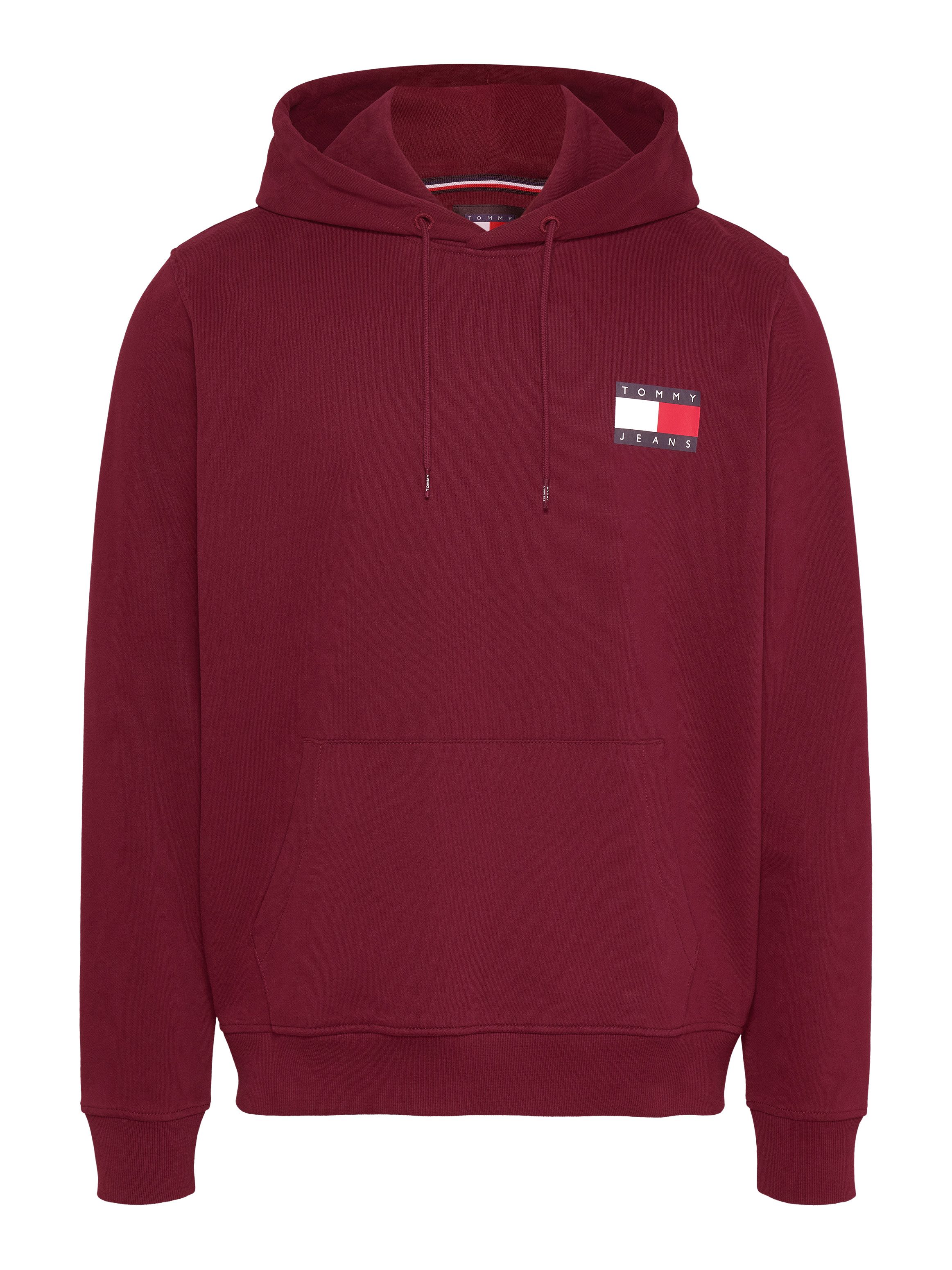 TOMMY JEANS Sweatshirt TJM REG ESSENTIAL FLAG HOOD EXT met bedrukte merklogo op borsthoogte
