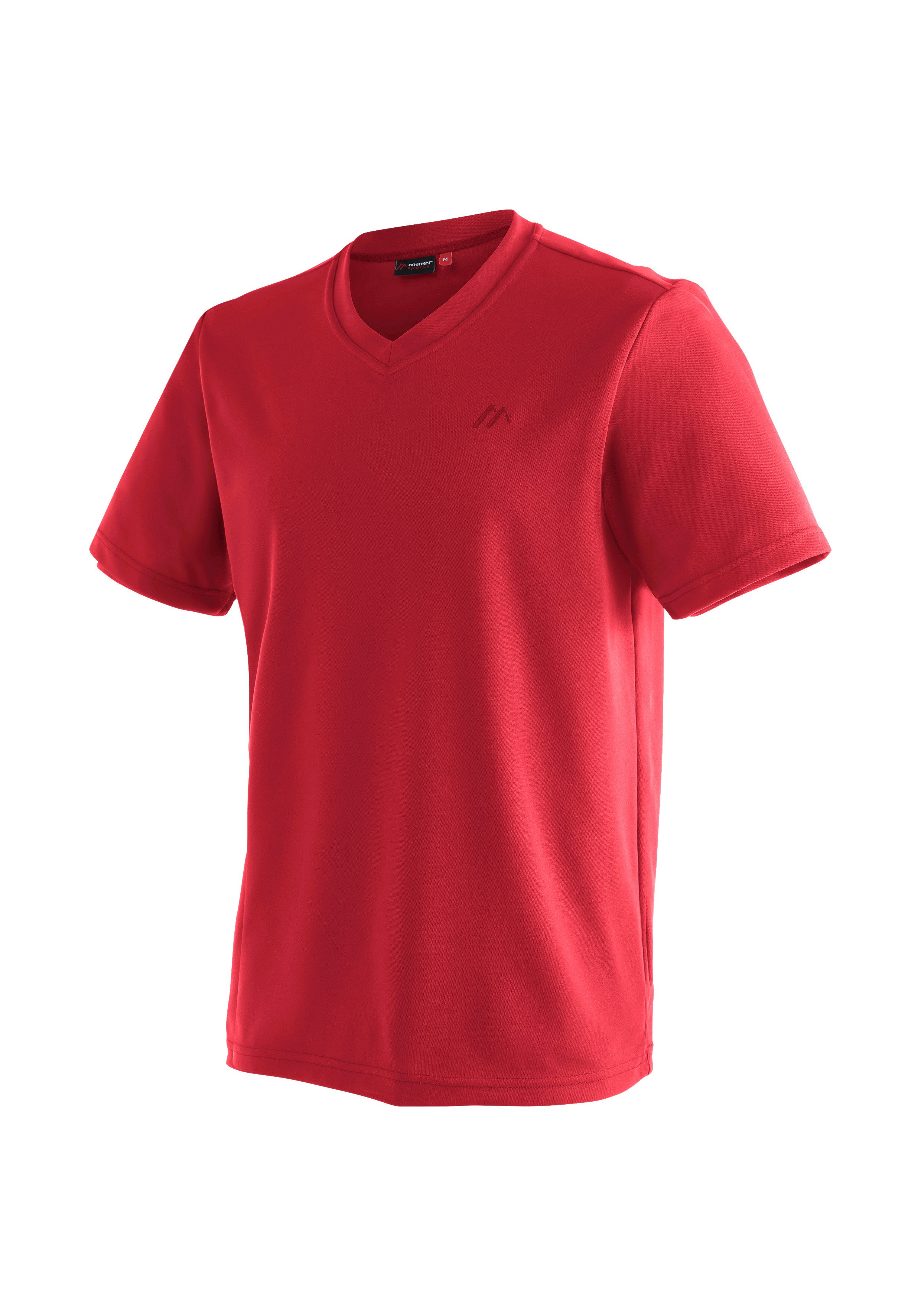Maier Sports Functioneel shirt WALI Heren T-shirt, sneldrogend vrijetijdsshirt, regular fit heren t-shirts maat 5XL rood