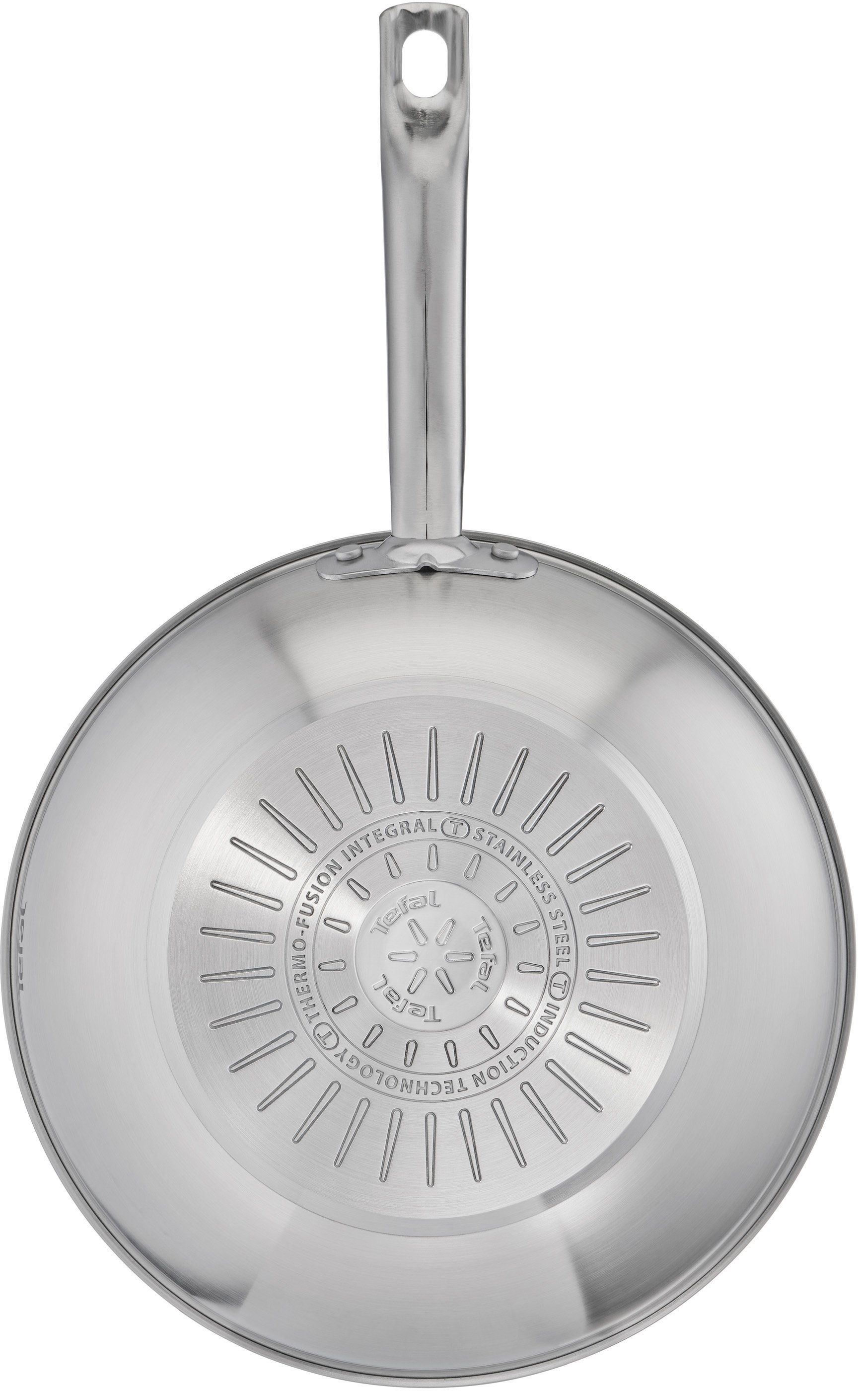 Tefal Wok an Virtuoso inductie 28 cm hoogwaardig premium roestvrij staal, ongecoat, voor alle kookplaten (1-delig)