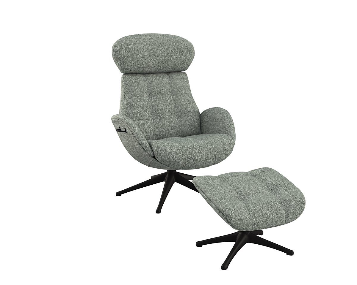 FLEXLUX Relaxfauteuil Chester, functionele stoel, gestoffeerde stoel, armleuningen, TV-fauteuil tv-fauteuils maat Bouclé blauw