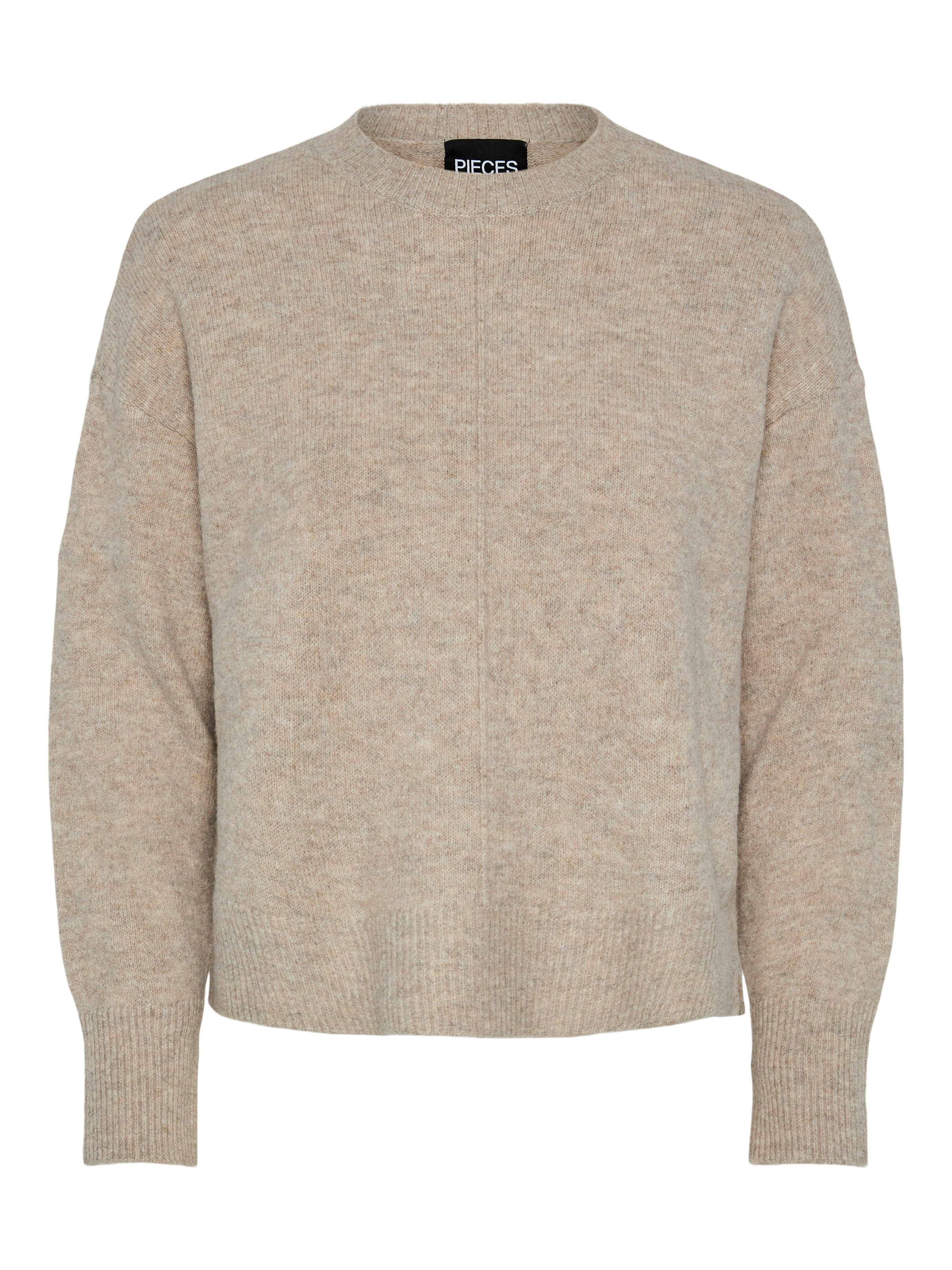 pieces Gebreide trui PCMALOU LS O-NECK CUTLINE KNIT NOOS BC