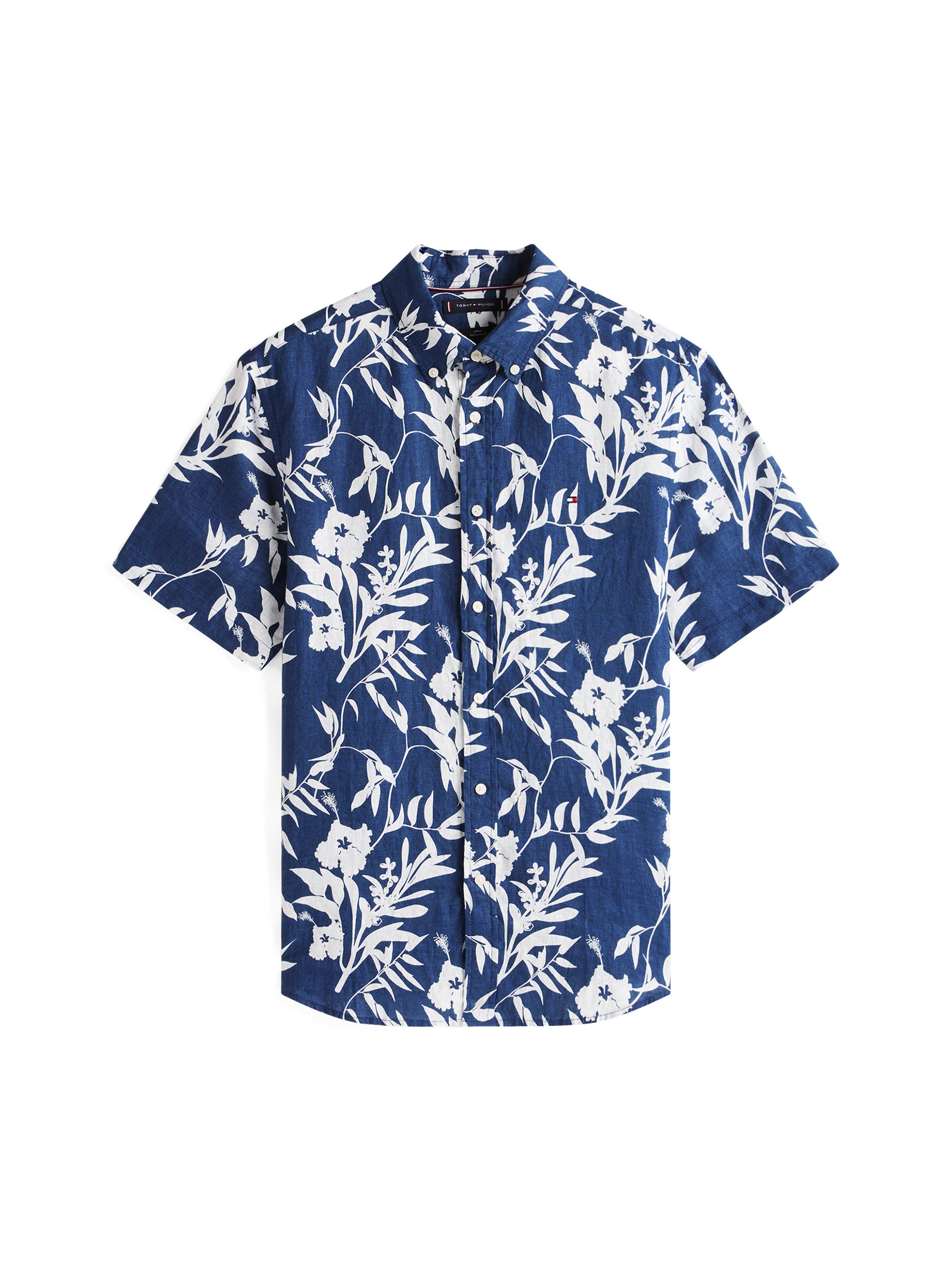 Tommy Hilfiger Linnen overhemd LINEN TROPICAL PRT SS RF SHIRT
