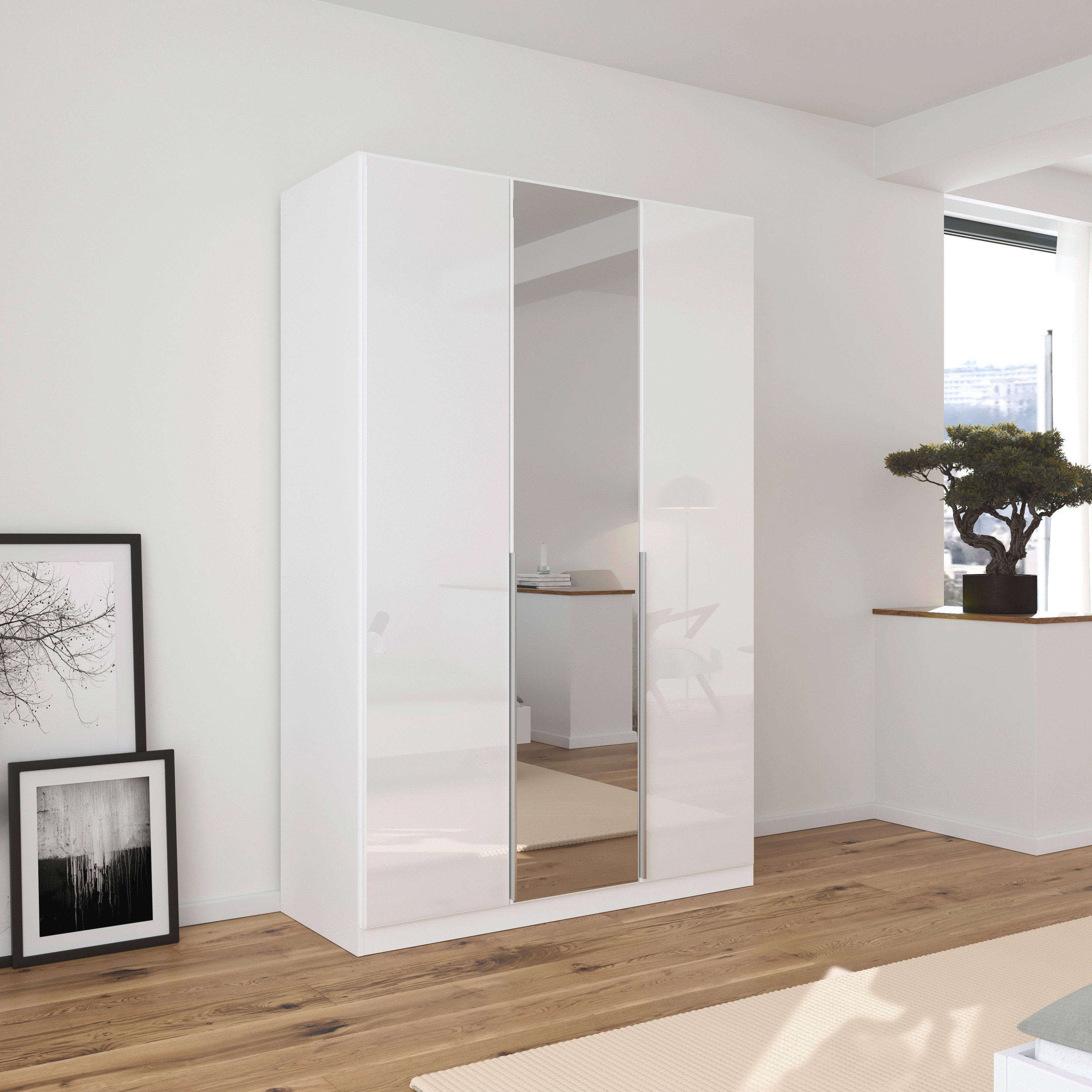rauch Draaideurkast Kledingkasten kast garderobe AGORDO met glazen front doordachte binnenuitrusting, in 6 breedtes en 2 hoogtes made in germany