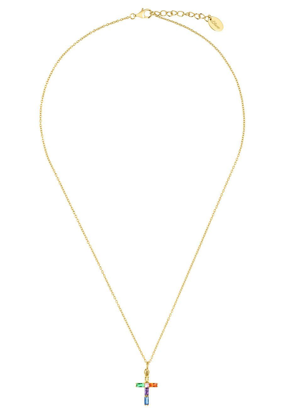 s.Oliver Ketting met hanger Halsketting kruis regenboogkleurig 2035509