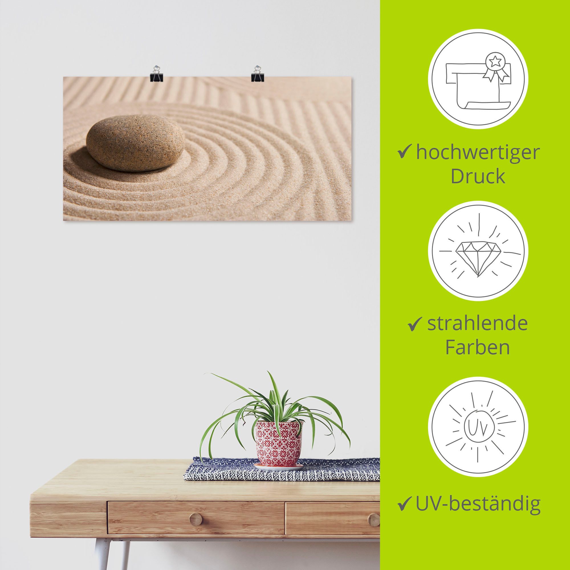 Artland Artprint Mini zen tuin - zand als artprint op linnen, poster, muursticker in verschillende maten