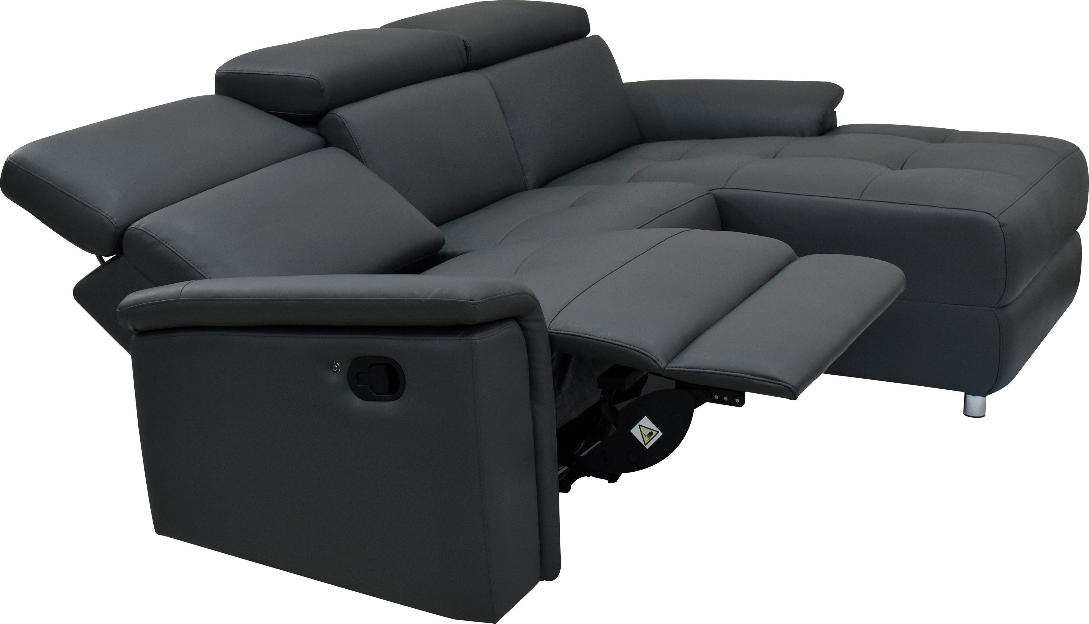 Places of Style Hoekbank Pareli, L-model, 259 cm, met récamier, echt leer, imitatieleer, weefstof