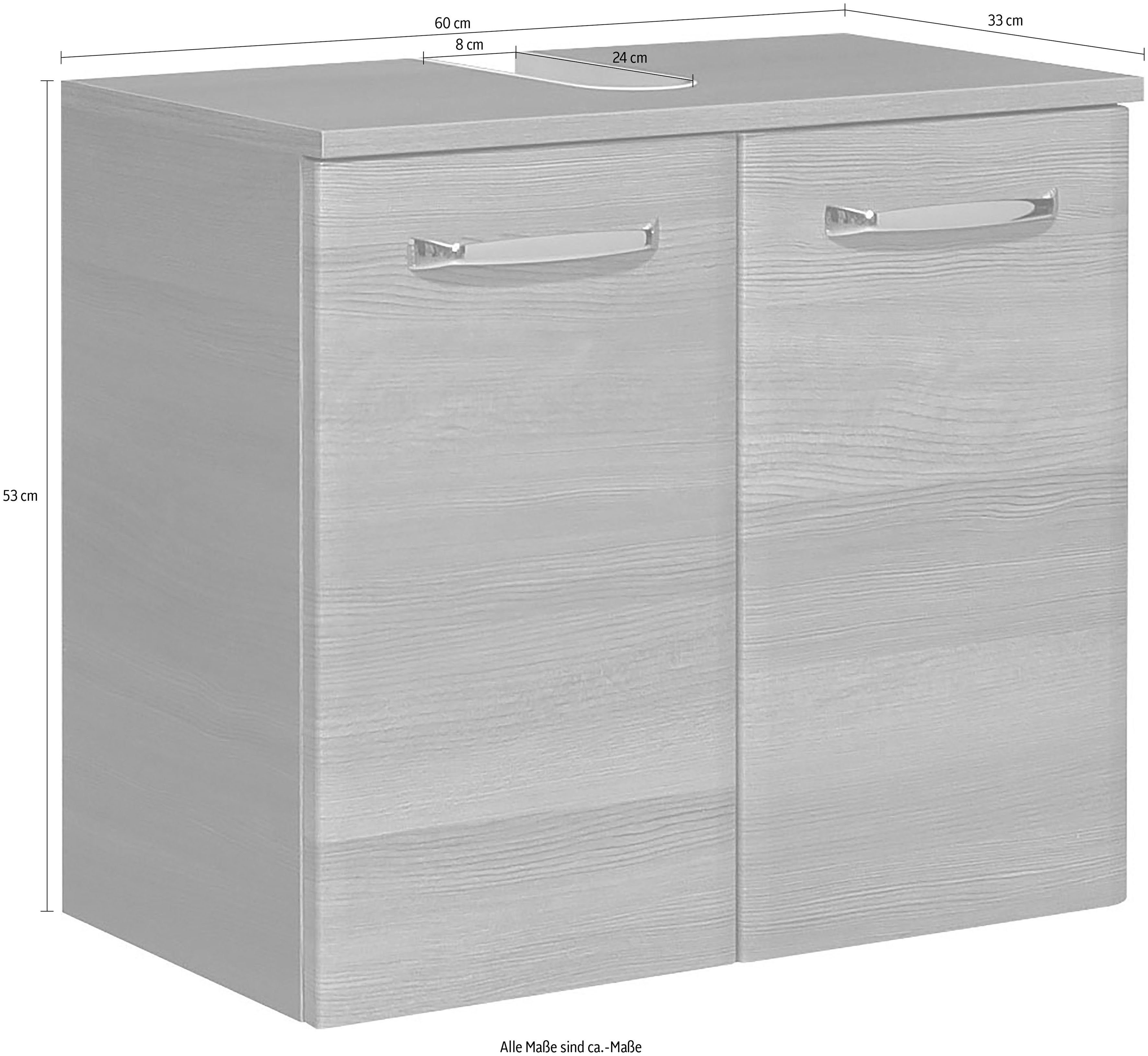 Saphir Wastafelonderkast Quickset wastafelonderkast met 2 deuren, afvoeropening, 60 cm breed