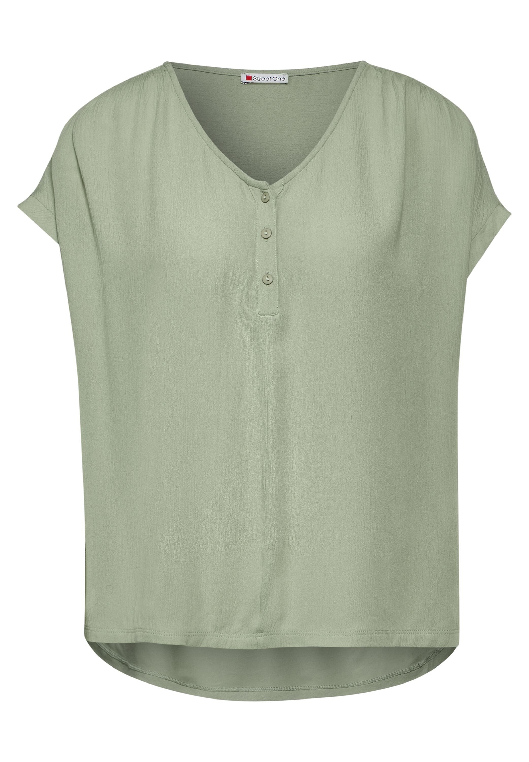 STREET ONE Shirttop met zachte crinkle viscose voorkant