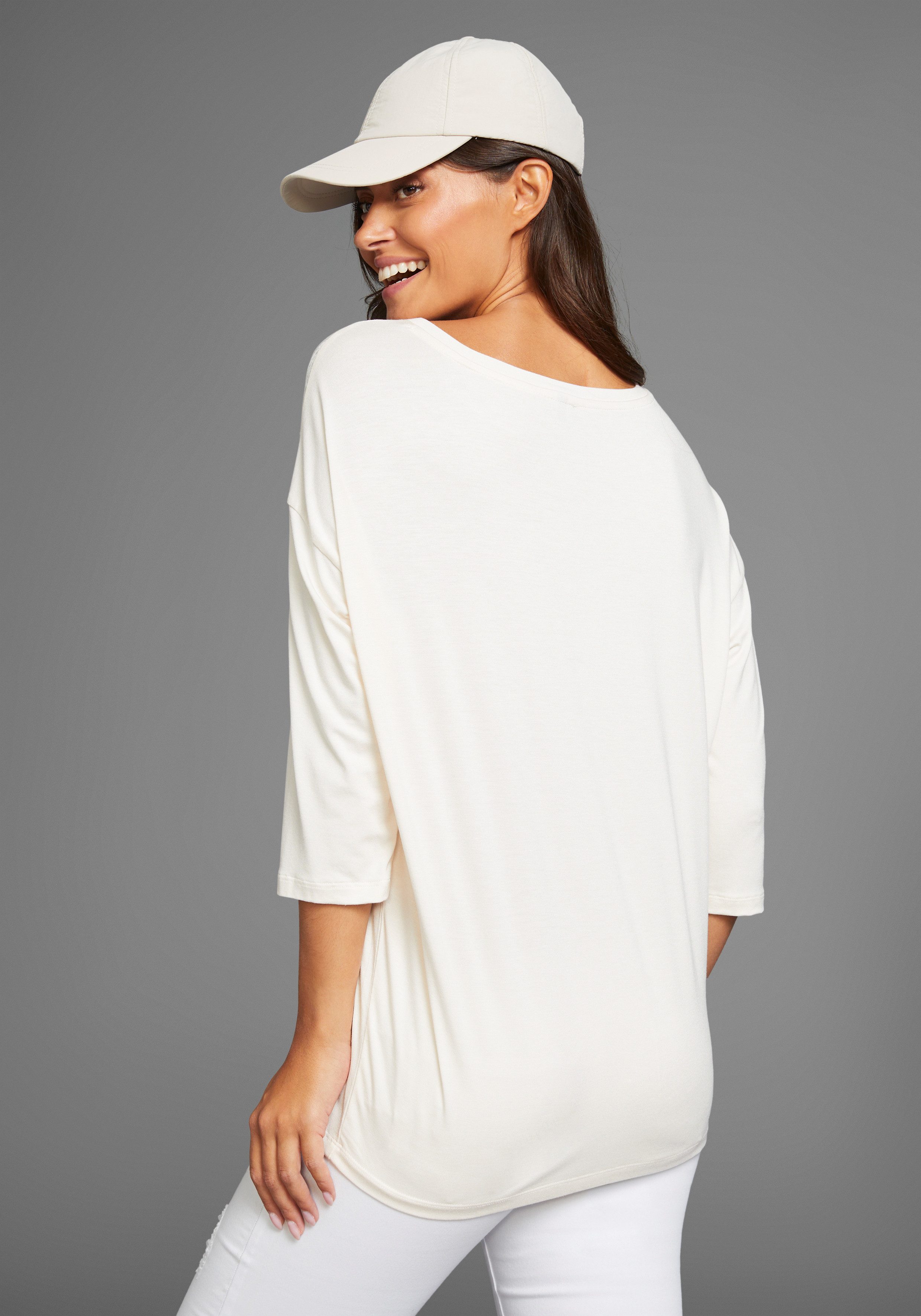 Laura Scott Shirt met 3/4 mouwen met grafische all-over print