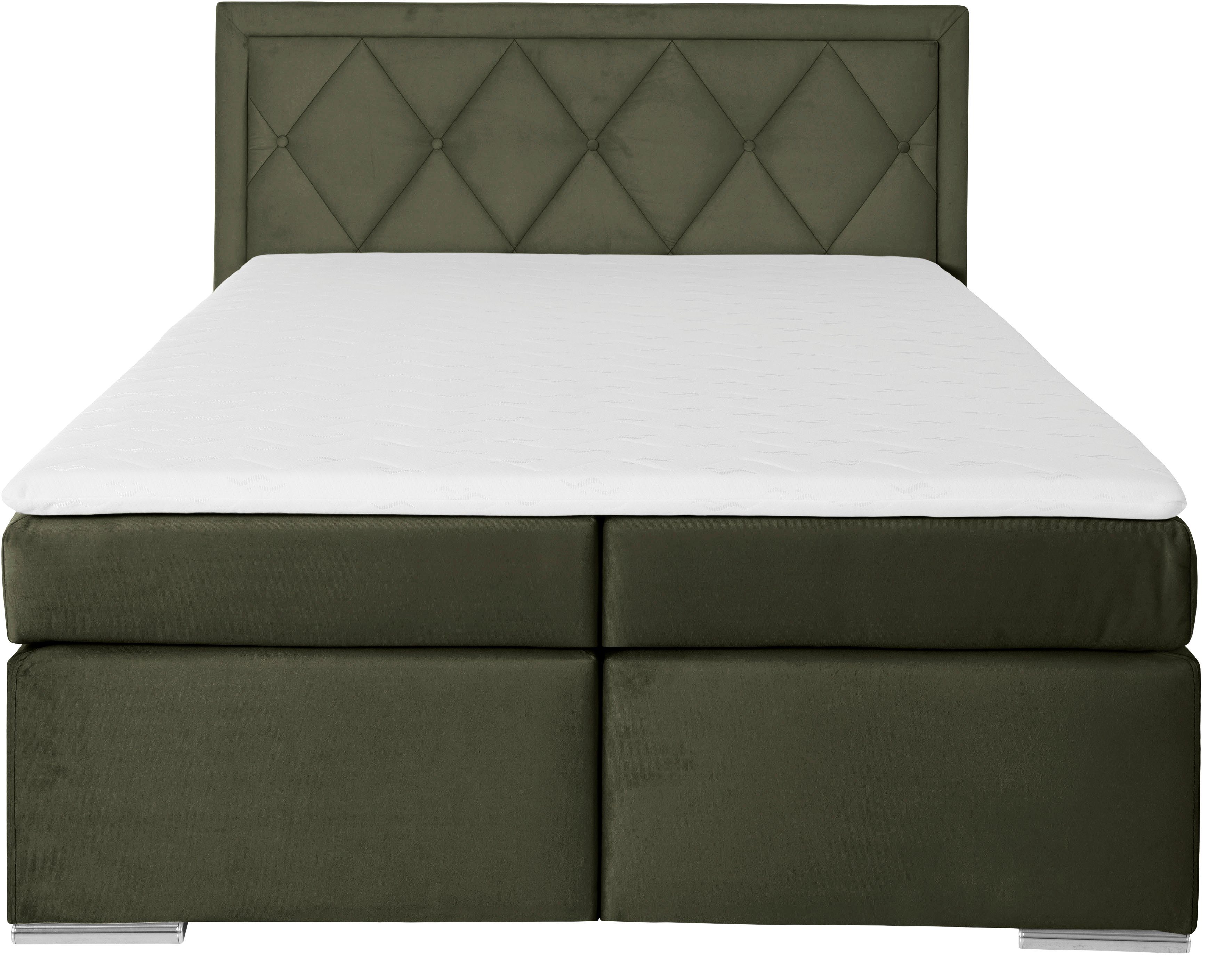 Leonique Boxspring Alfie, bestseller, optioneel met bedlade met capitonnage in het hoofdbord, h2, h3 en h4 ter keuze