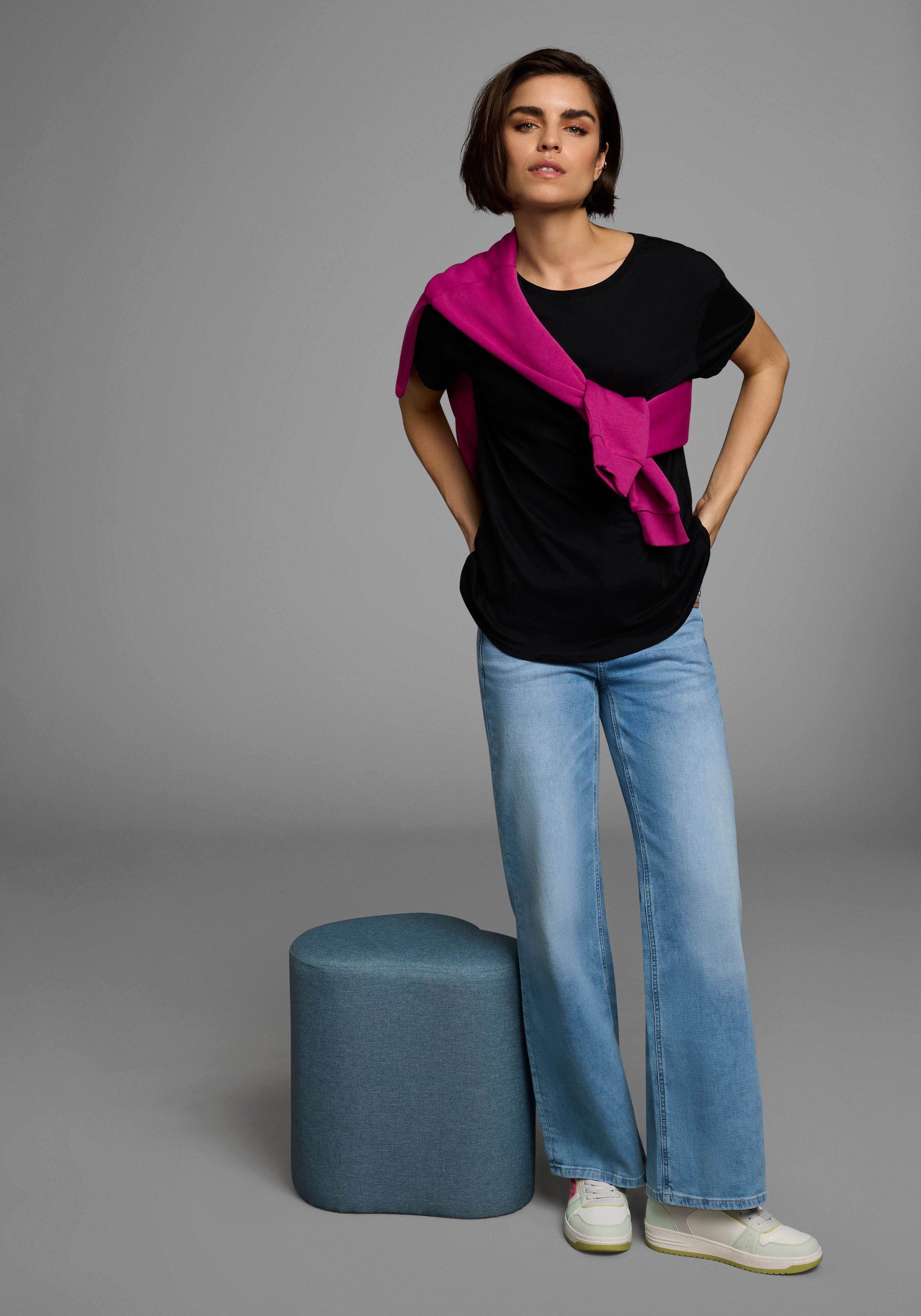 AJC T-shirt oversized pasvorm, basic, van katoen