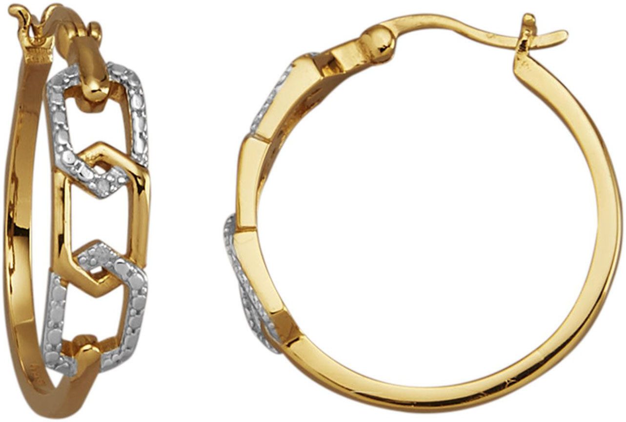 Firetti Paar creolen Sieraad Geschenk zilver 925 Oorsieraden Oorbellen Ketting Bicolor dames oorbellen goud(kleur)