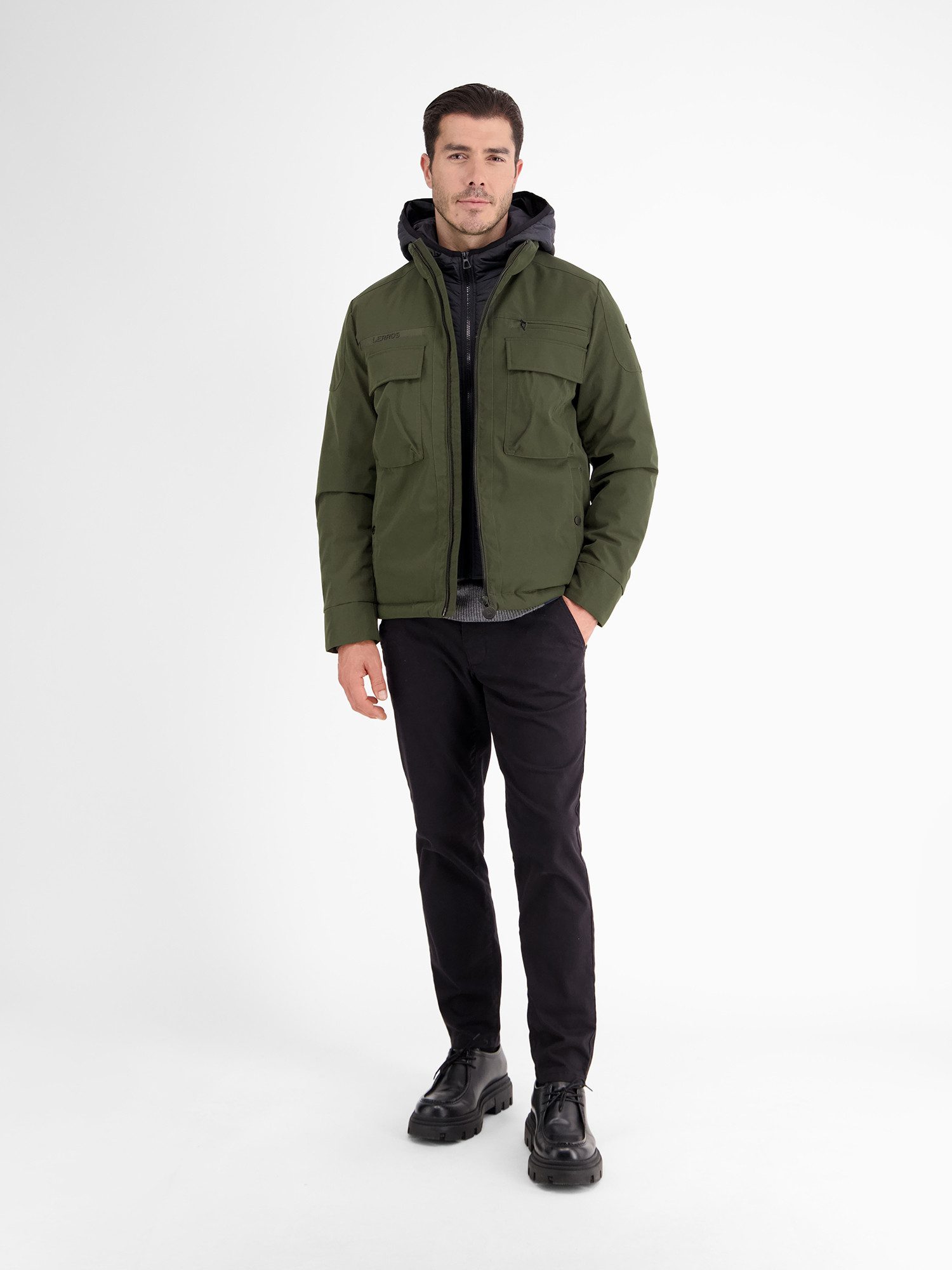 Lerros Outdoorjack LERROS fieldjack met capuchon, gevoerd