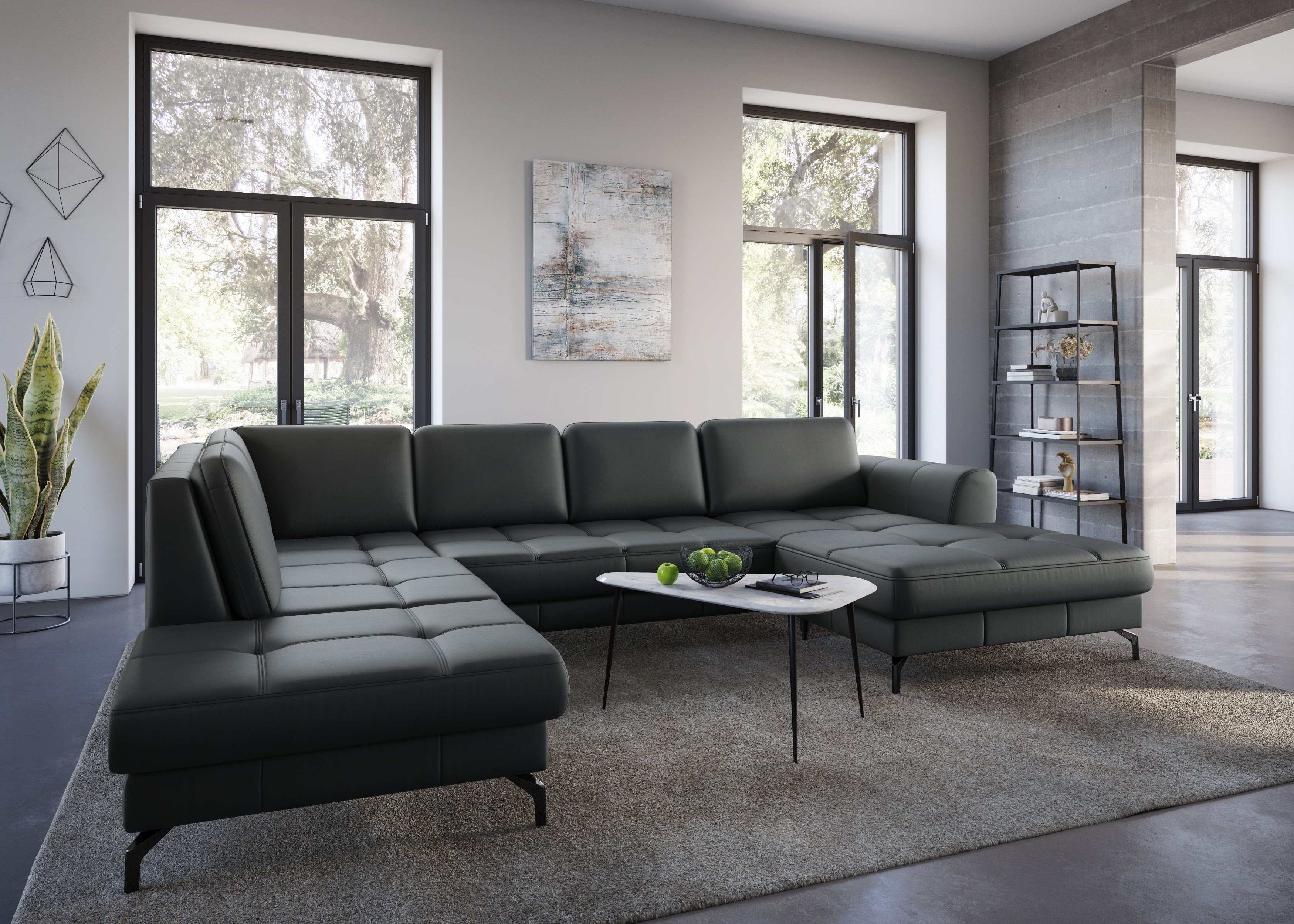 sit&more Zithoek Bendigo U-vorm inclusief zitdiepteverstelling, bodemvrijheid 12 cm, in 2 pootkleuren
