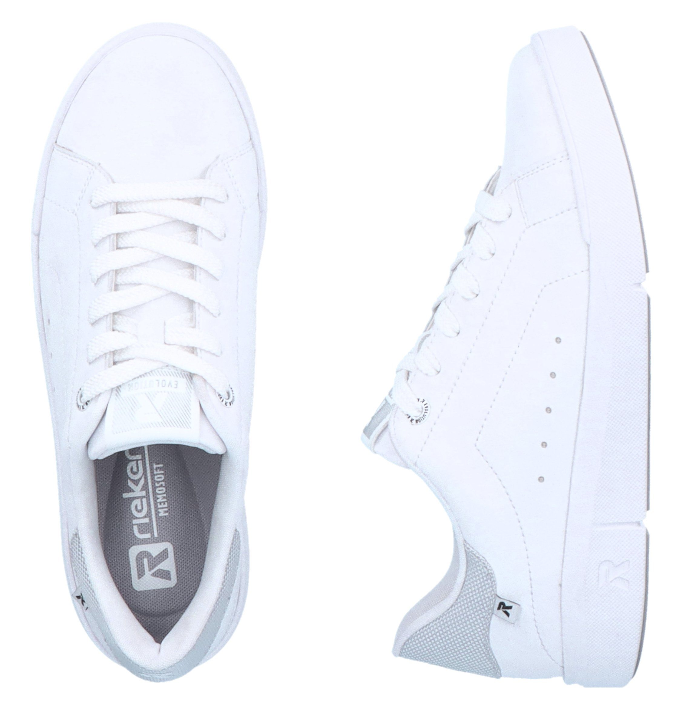 RIEKER Sport Sneakers in monochrome uitstraling, vrijetijdsschoen, lage schoen, veterschoen