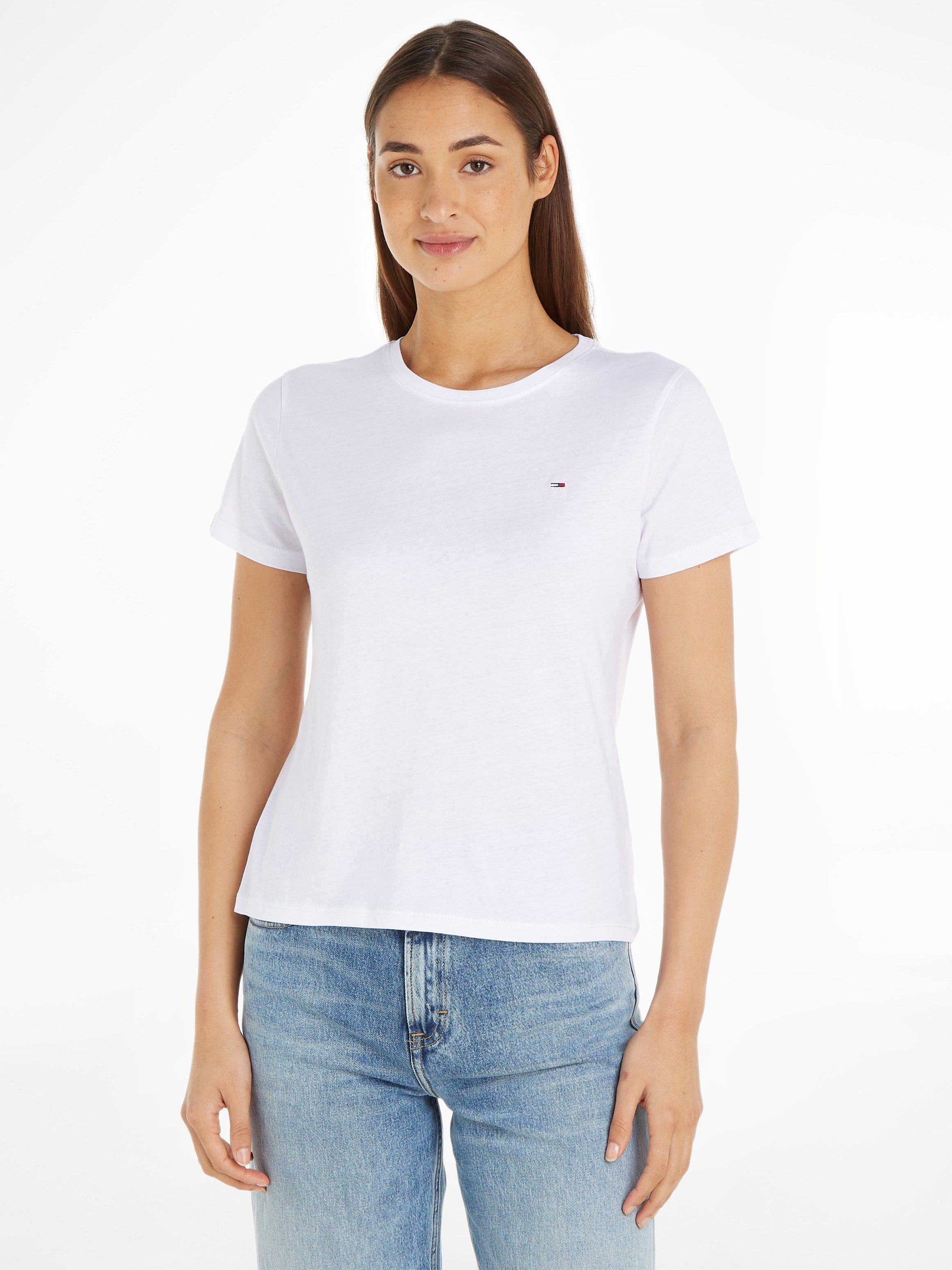 TOMMY JEANS Shirt met ronde hals TJW 2PACK SOFT JERSEY TEE met tommy jeans merklabel-borduursel (2-delig, Set van 2)