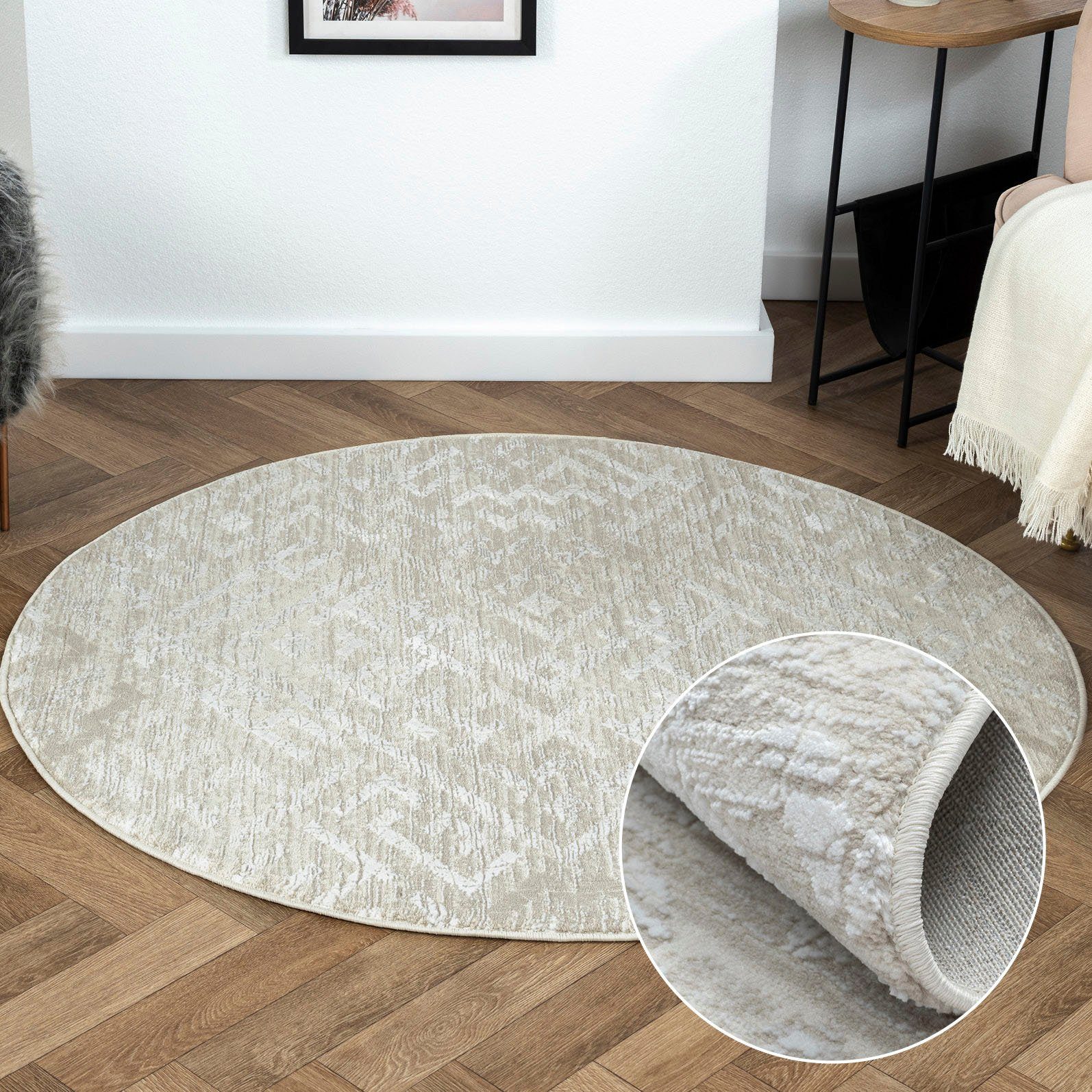 Myflair Möbel & Accessoires Vloerkleed My Type 2 Kortpolig, etno-stijl, bijzonder zacht door microvezel moderne vloerkleden beige