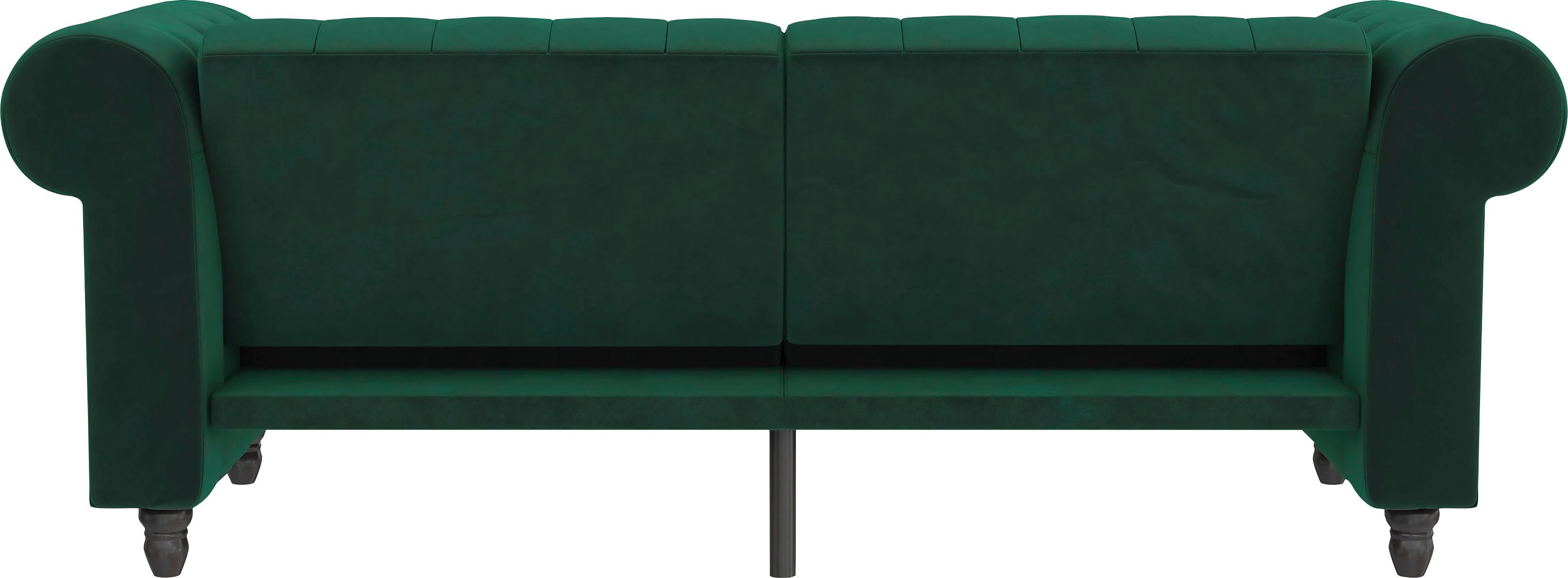 Dorel Home 3-zitsbank Felix, slaapbank 236 cm(ligoppervlak 108 x 190 cm), rugleuning 3-voudig verstelbaar, velours, kunstleer, luxe vintage microvezel