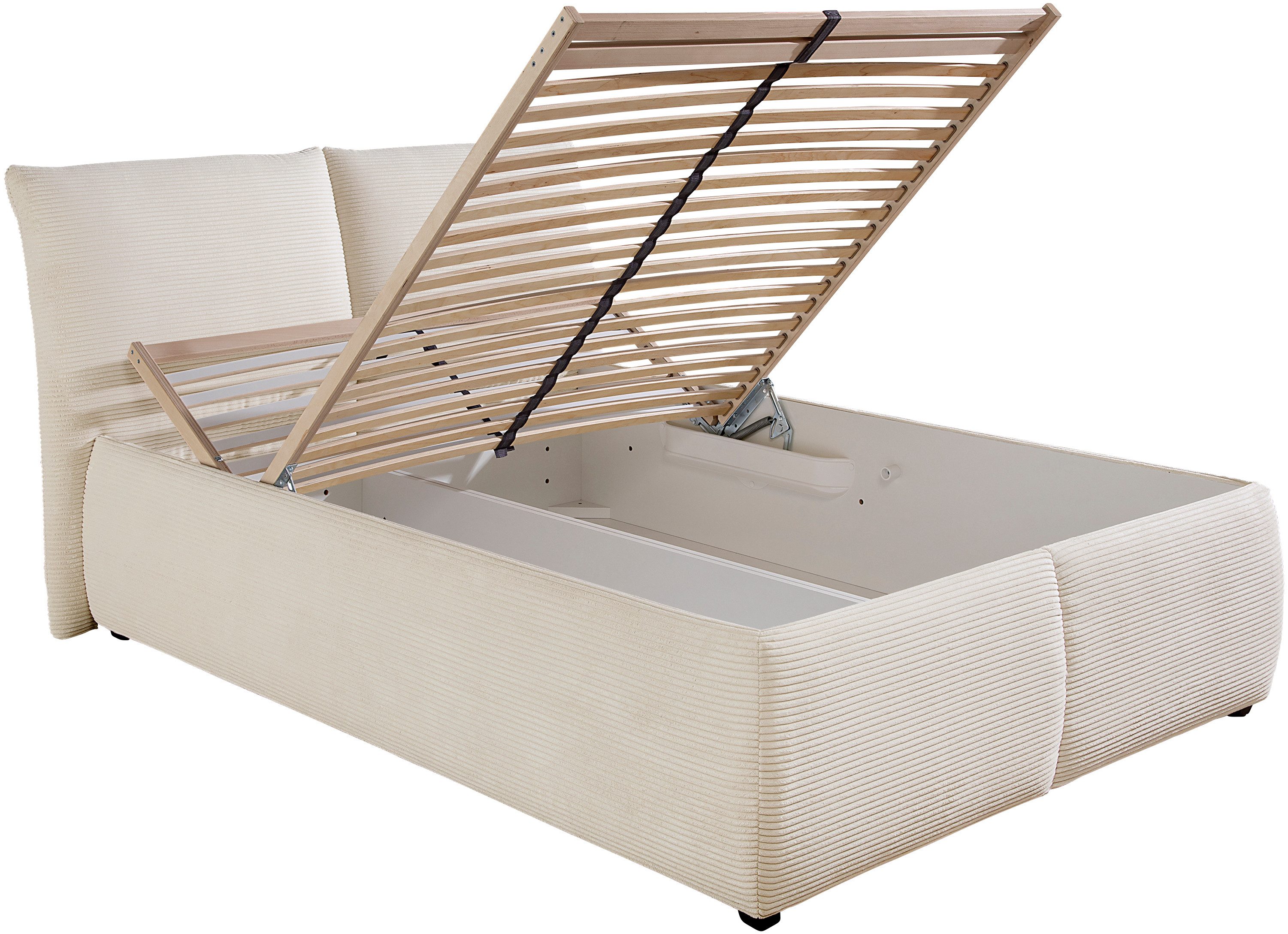 Maintal Gestoffeerd bed Wiesenbach, met cord-stof optioneel in hardheidsgraad h2, h3 of h4