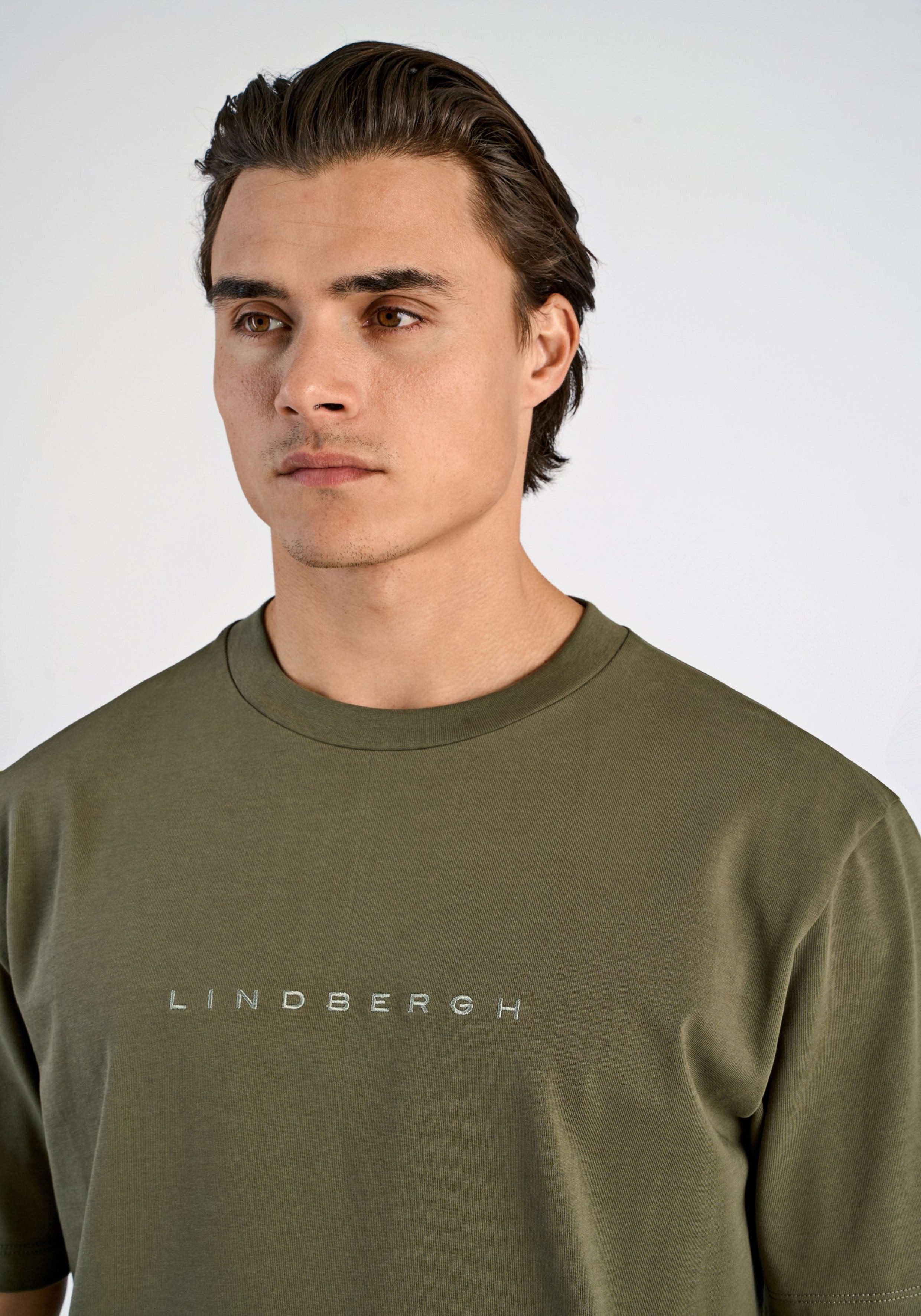 LINDBERGH T-shirt met borduursel op borsthoogte