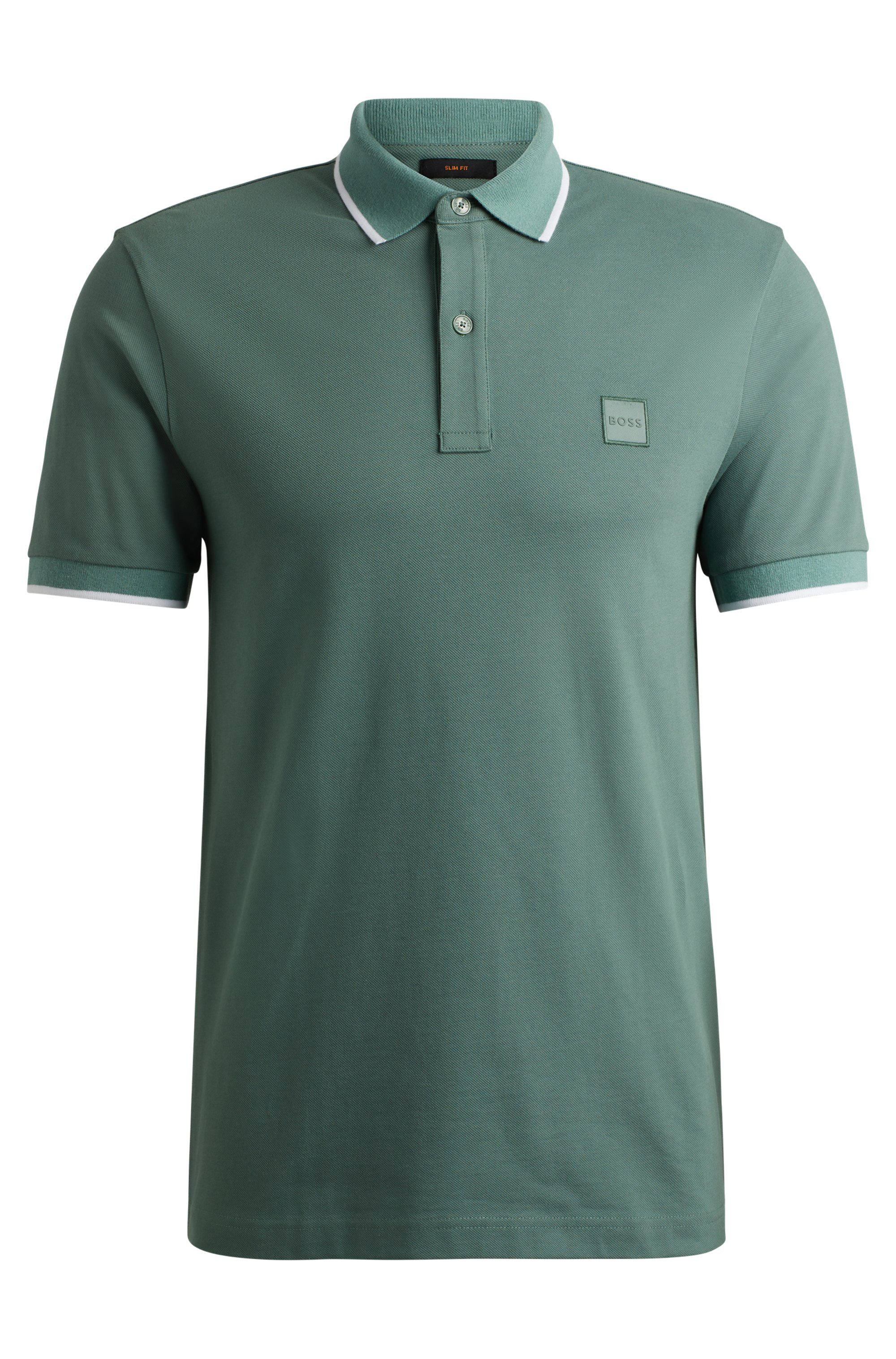 Boss Orange Poloshirt Passertip met boss badge
