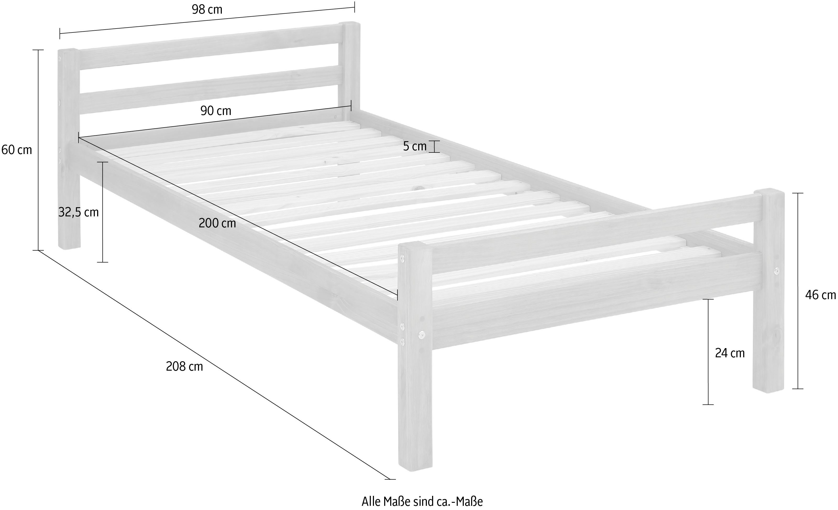 Lüttenhütt Kinderledikant Alpi 1-persoons van mooi grenenhout, lattenbodem, ligoppervlak 90x200 cm