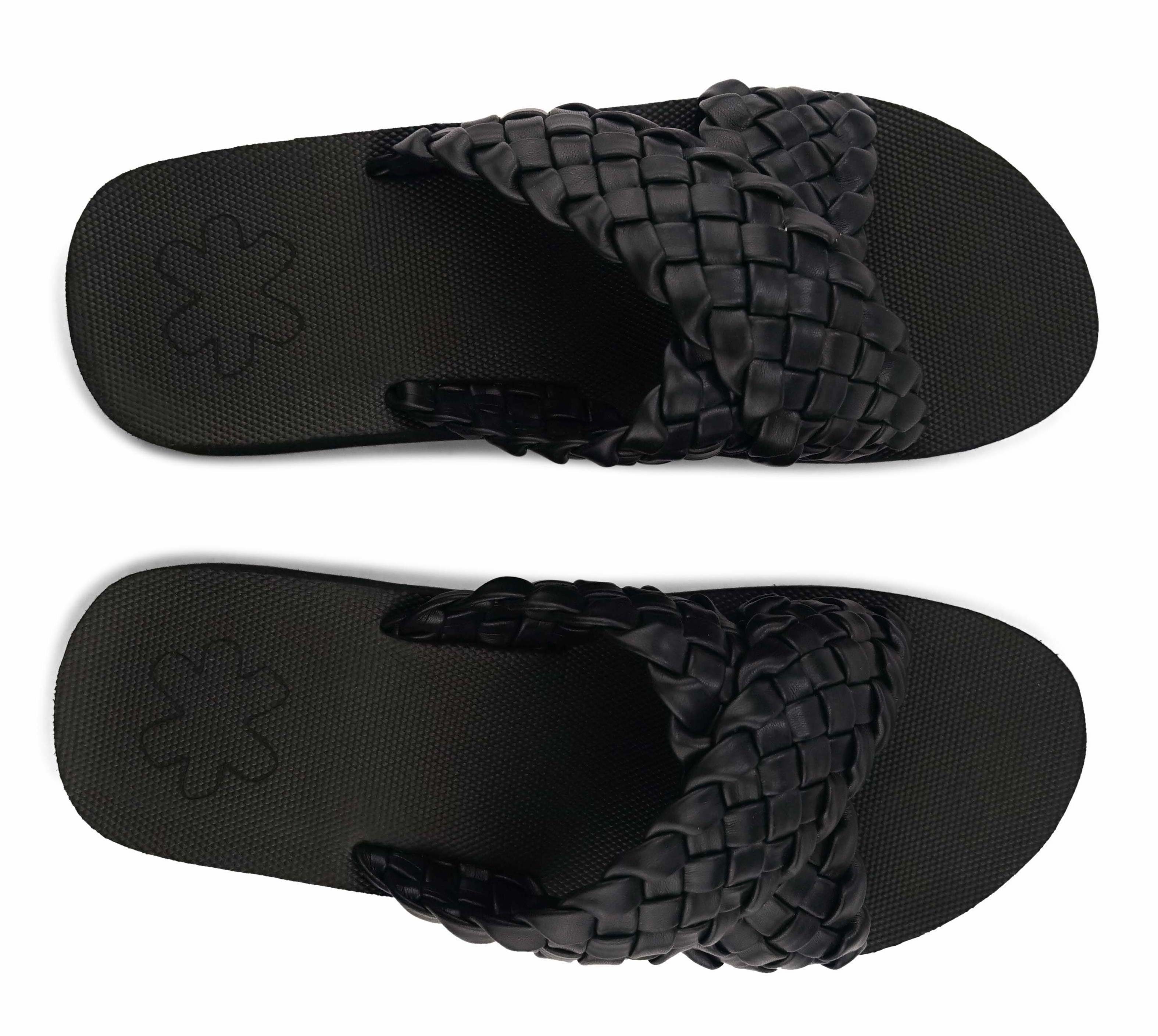 Flip Flop Slippers Wedgy*cross plateau, zomerschoen, slippers met gevlochten bandage