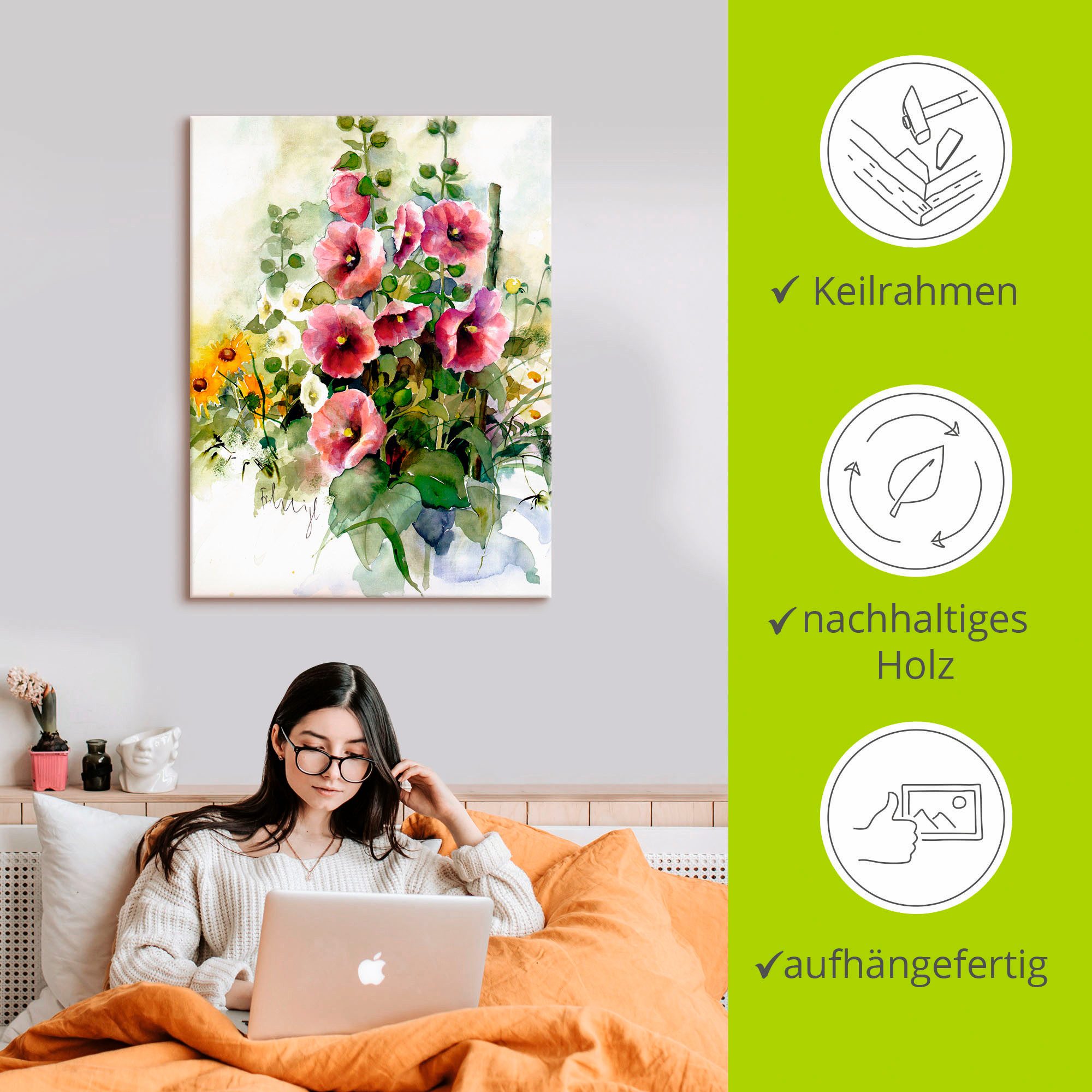 Artland Artprint Bloemen samenstelling I als artprint op linnen, poster in verschillende formaten maten