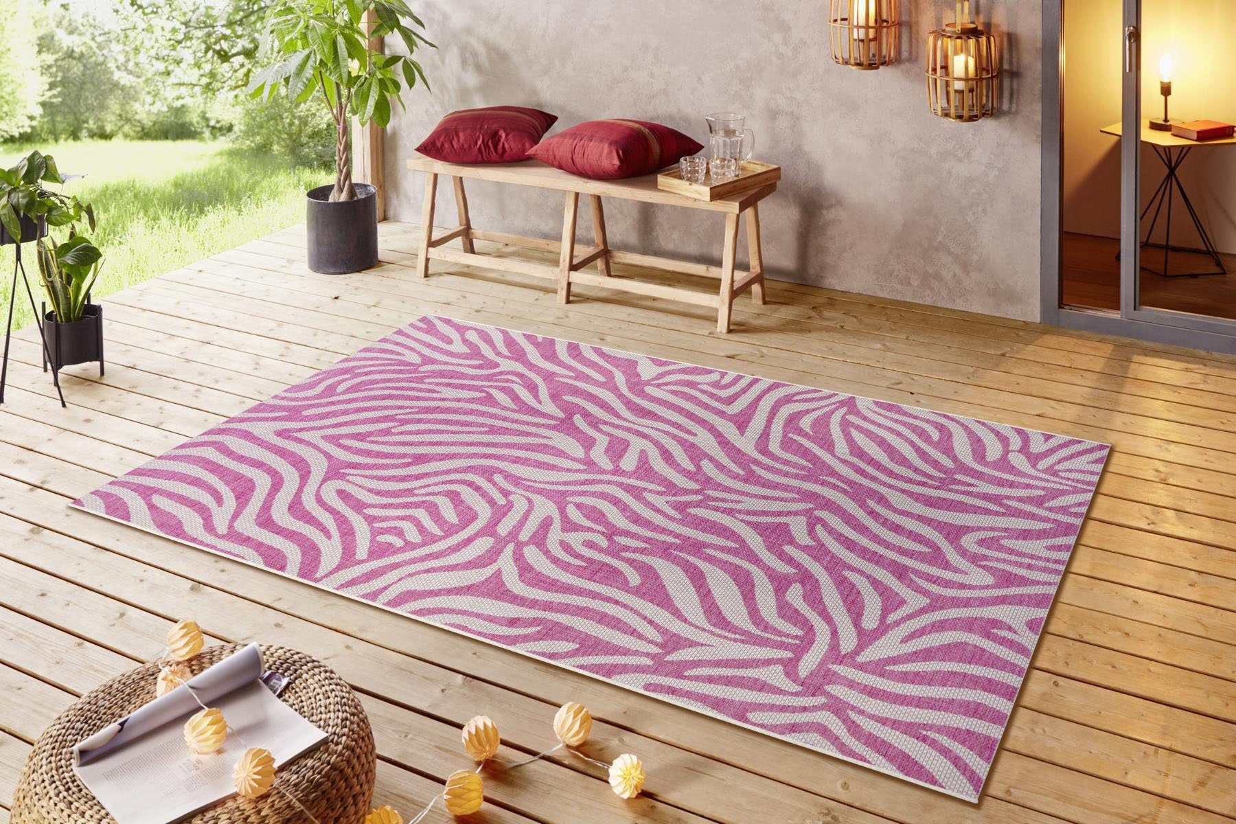 NORTHRUGS Vloerkleed Cebra Platweefsel zebradessin, afgehecht, robuust, gemakkelijk in onderhoud
