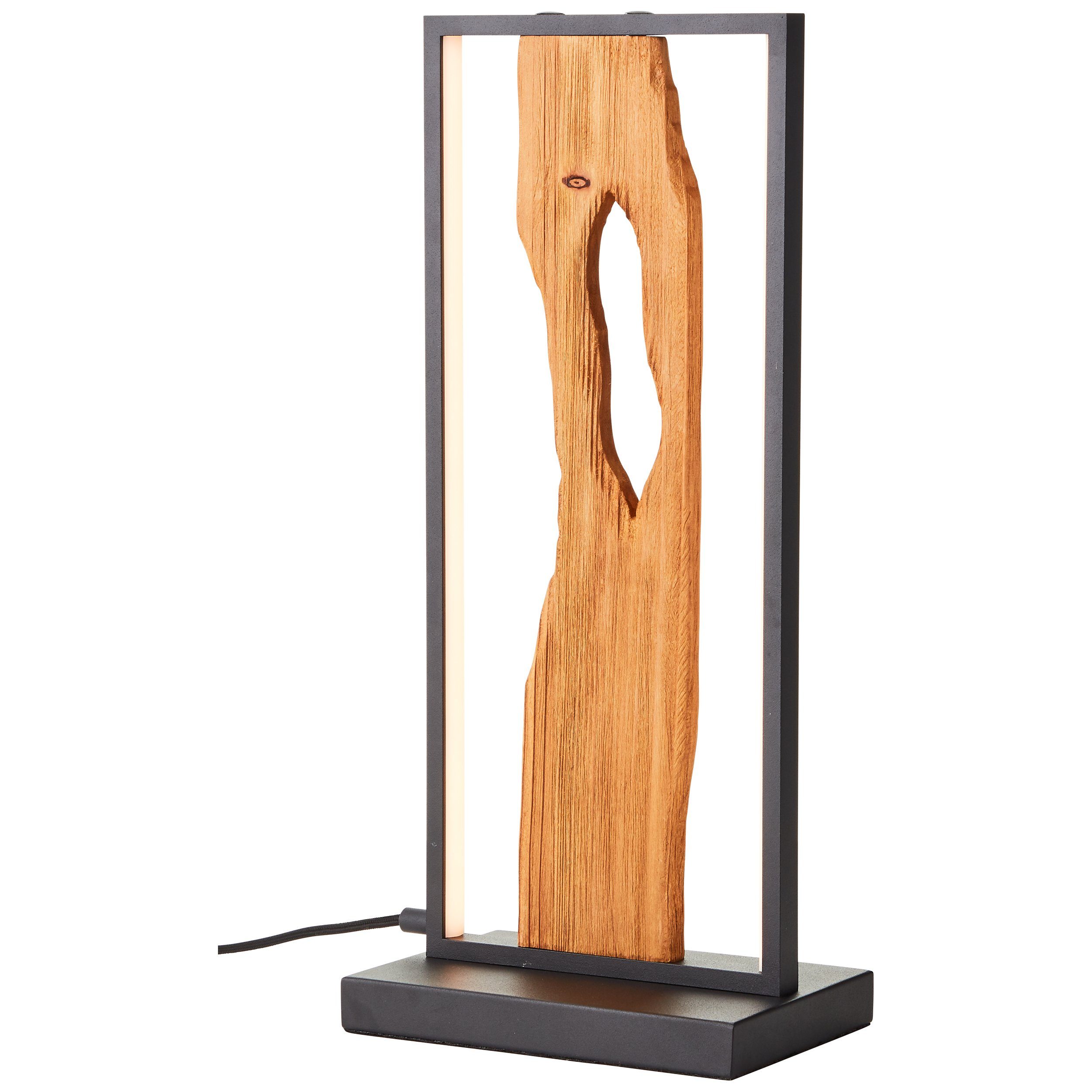 Brilliant Leuchten Led-tafellamp Chaumont Hoogte 50 cm, 940 lm, aluminium/metaal/hout, zwart/hout