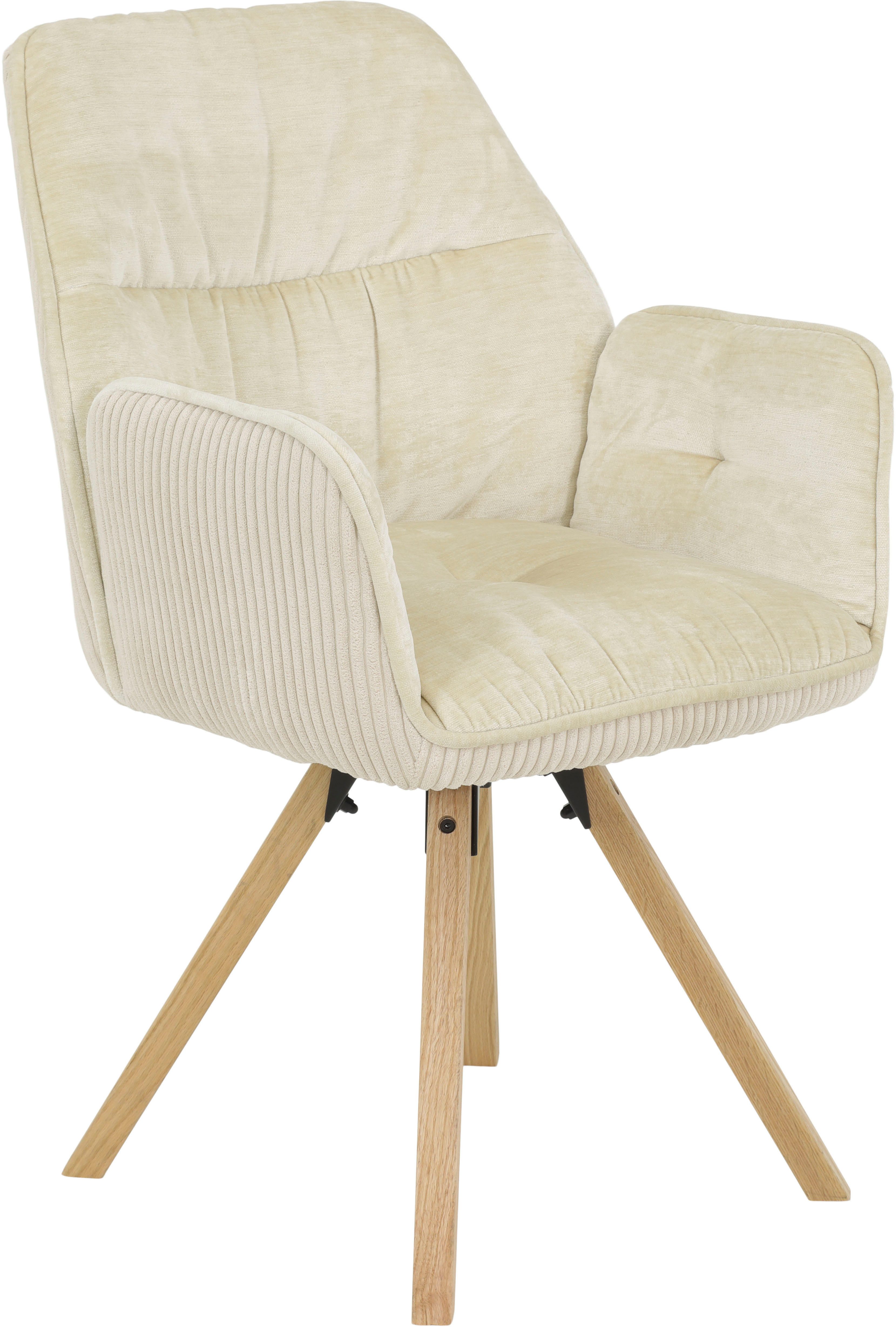 HELA Eetkamerstoel BEATRIX Auto-return 270°, frame massief hout, materiaalcombinatie (set, 2 stuks)