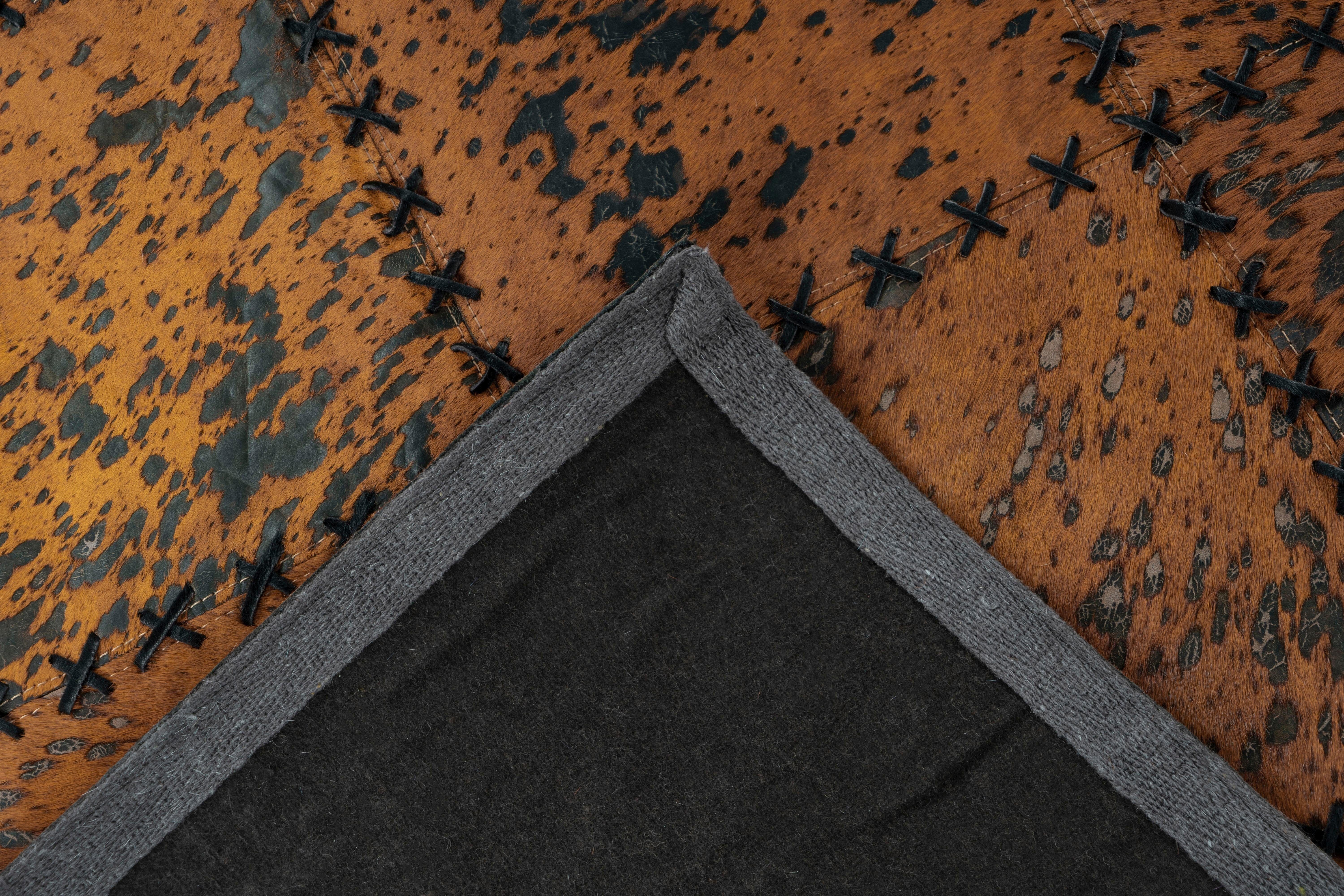 calo-deluxe Vachtvloerkleed Rankel 205 leren tapijt kleurige patchwork unieke stukken, echt rundsleder, woonkamer