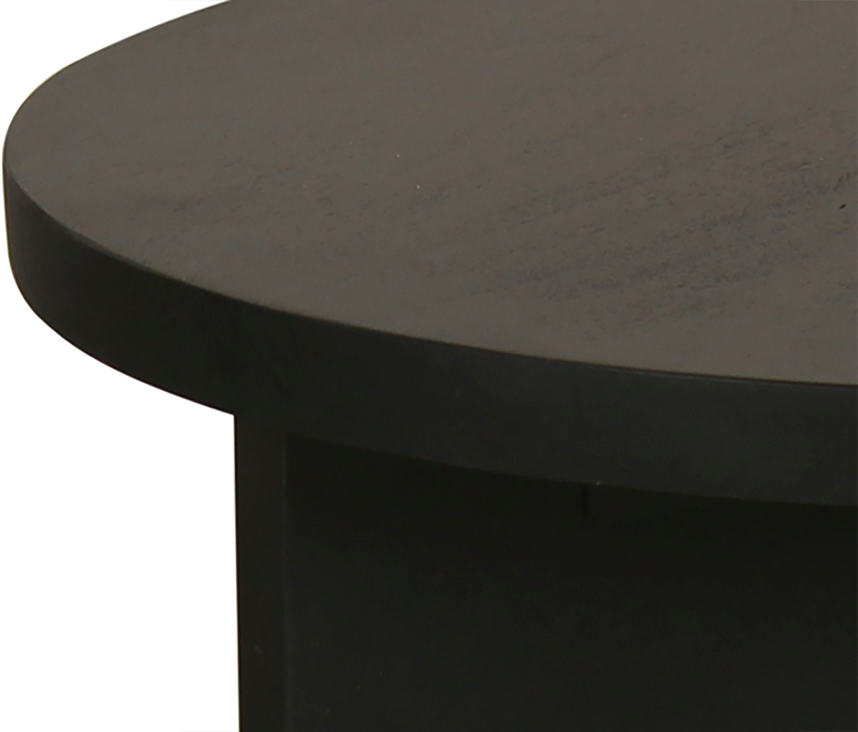 byLIVING Salontafel Round uit 2,5 cm dik massief hout zwart, afzonderlijk of in set verstelbaar (1 stuk)