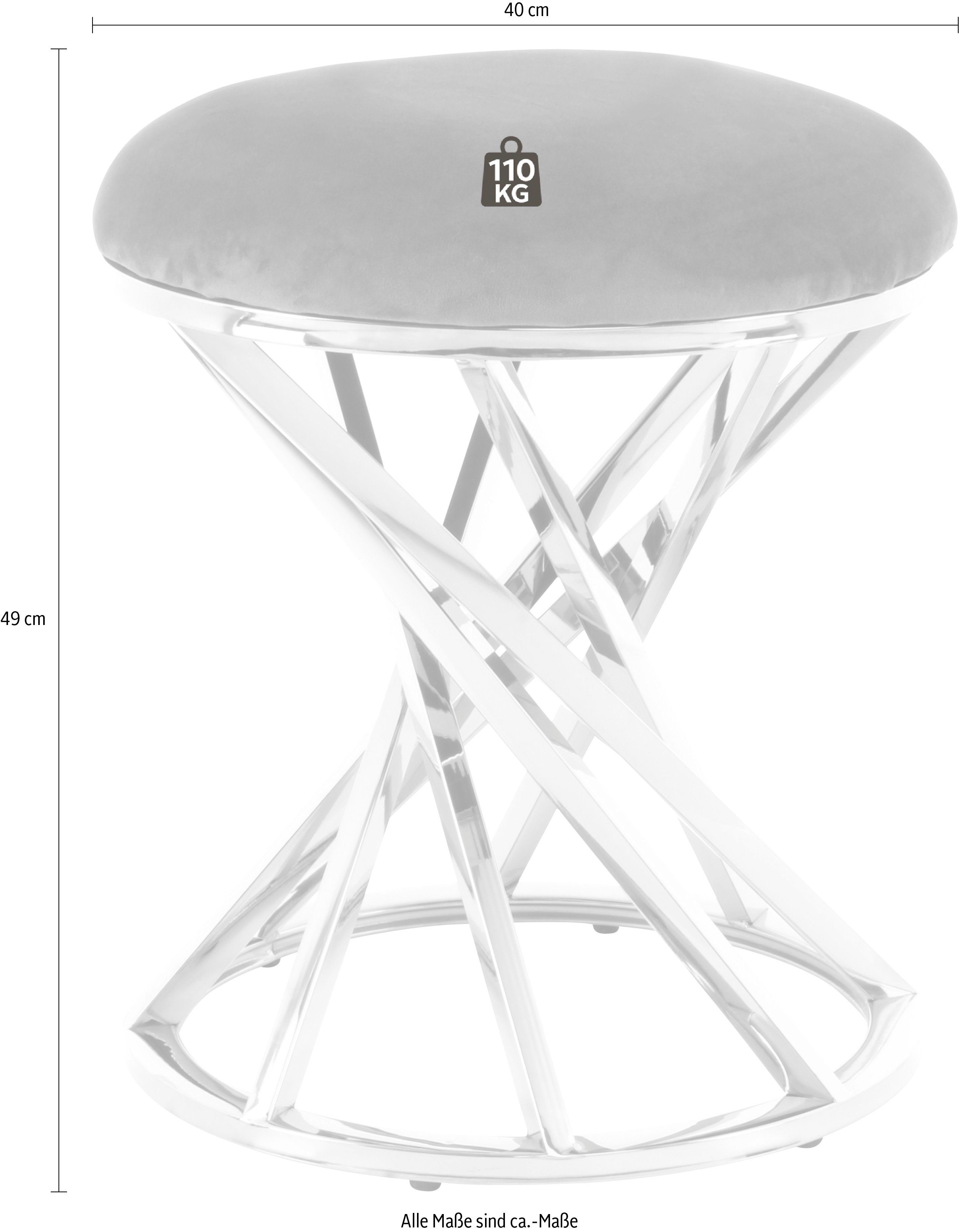 Kayoom Zithocker Kruk Wesley 325, zitpouf in elegant ontwerp, frame van metaal (1 stuk)