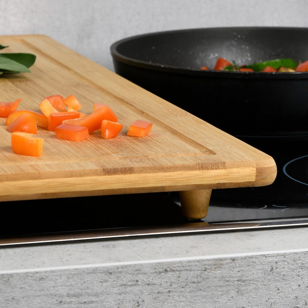 KESPER for kitchen & home Afdekplaat fornuis Fornuisbedekking, Bon appetit, bamboe (1-delig)