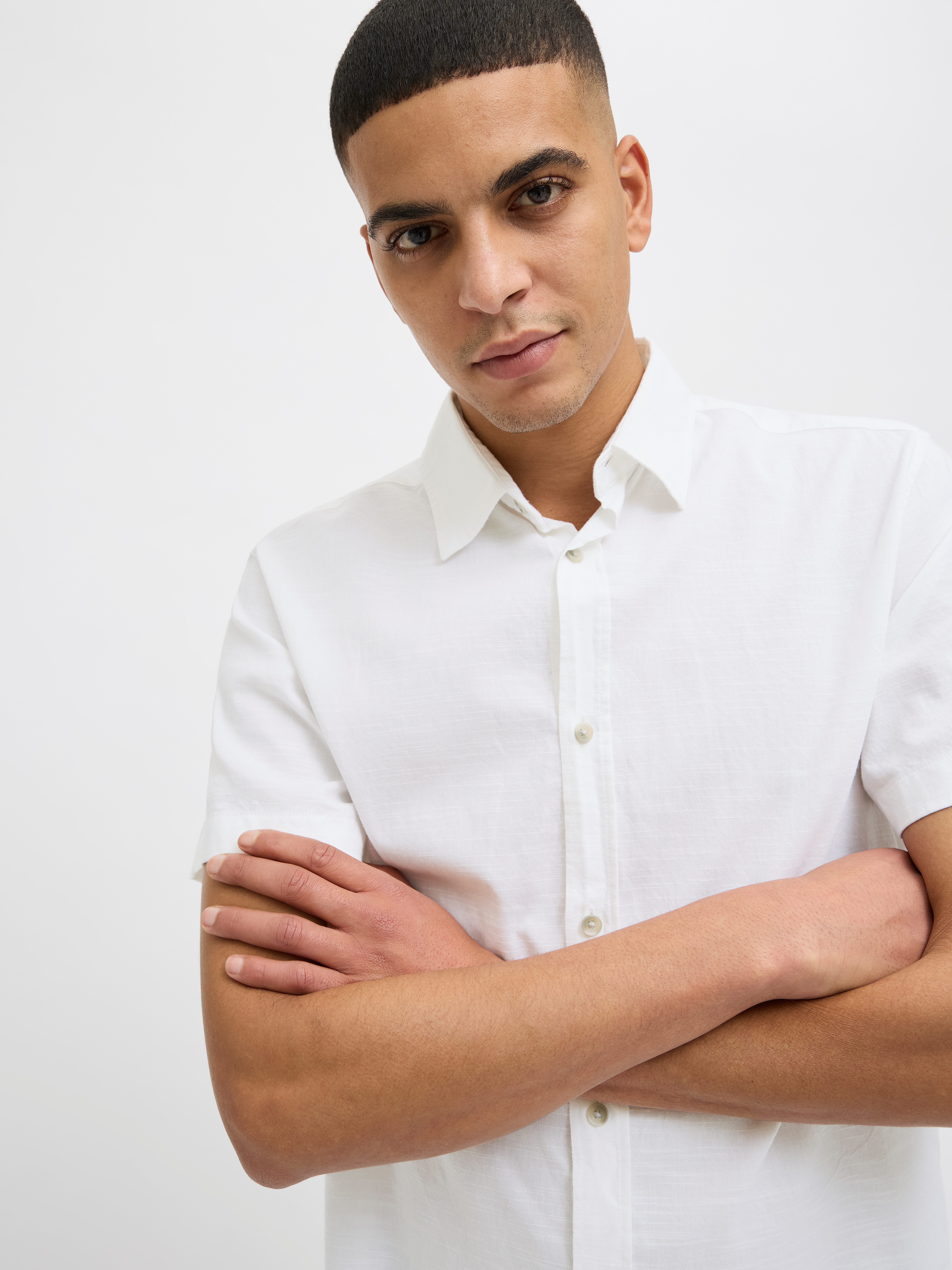 Jack & Jones Overhemd met korte mouwen JJPIERRE SLUB SHIRT SS