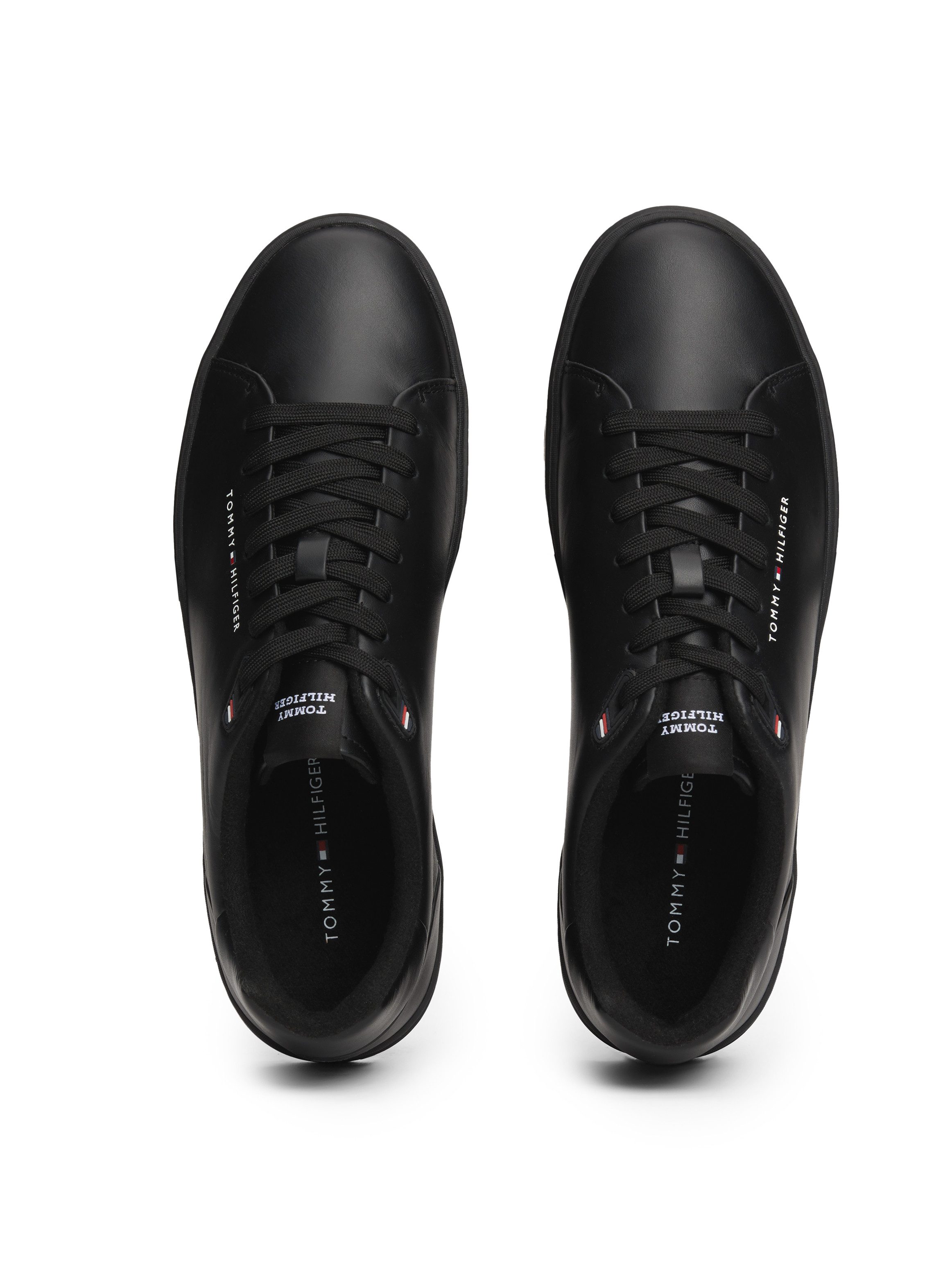 Tommy Hilfiger Sneakers COURT THICK CUPSOLE LEATHER , plateau, vrijetijdsschoen, lage schoen, veterschoen met logo