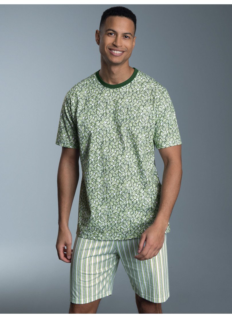 Trigema Pyjama TRIGEMA korte pyjama in fruitig kiwi-design (1-delig)