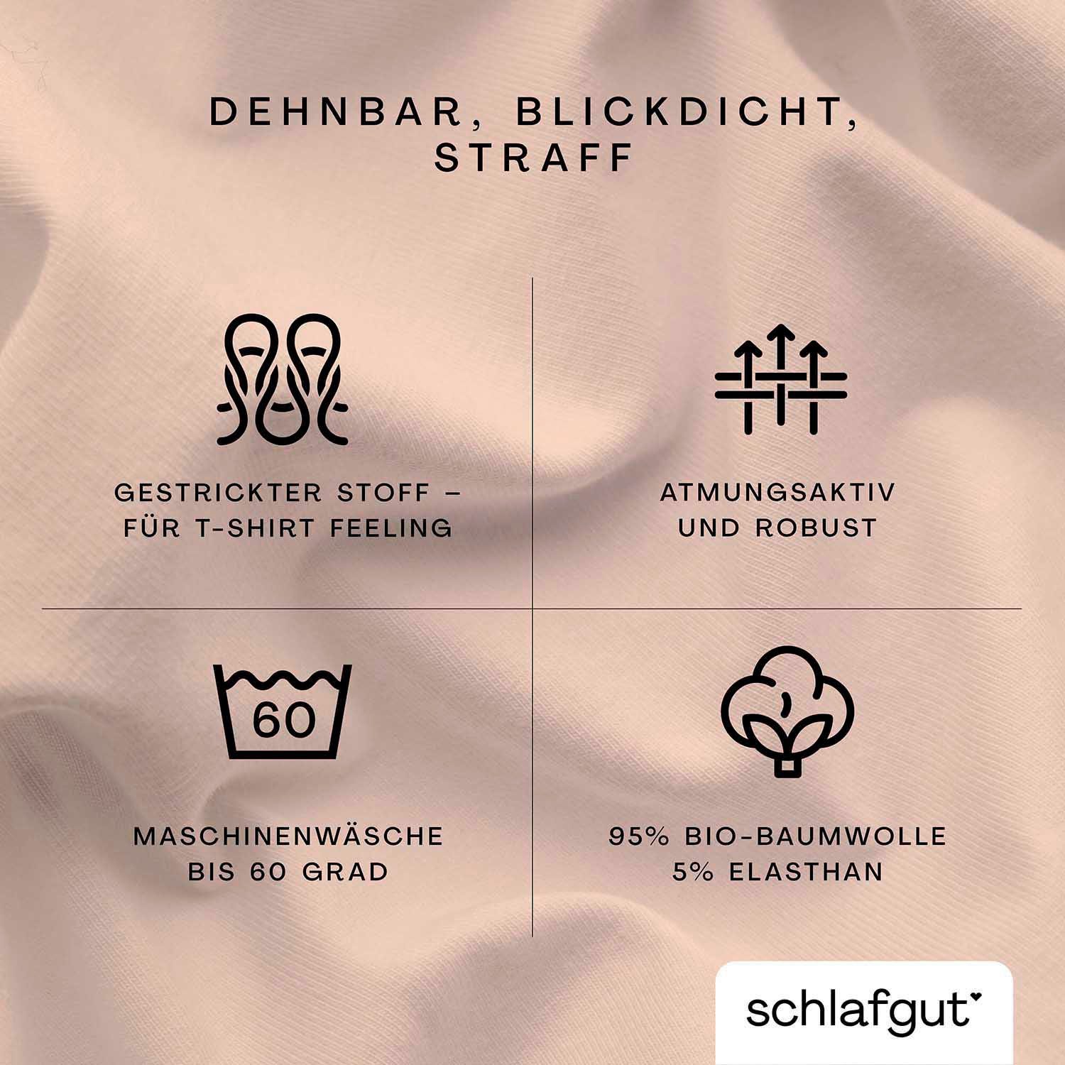 Schlafgut Hoeslaken PURE biologische katoen met elastaan, rekbaar en ondoorzichtig, strak, bedlakens (1 stuk)