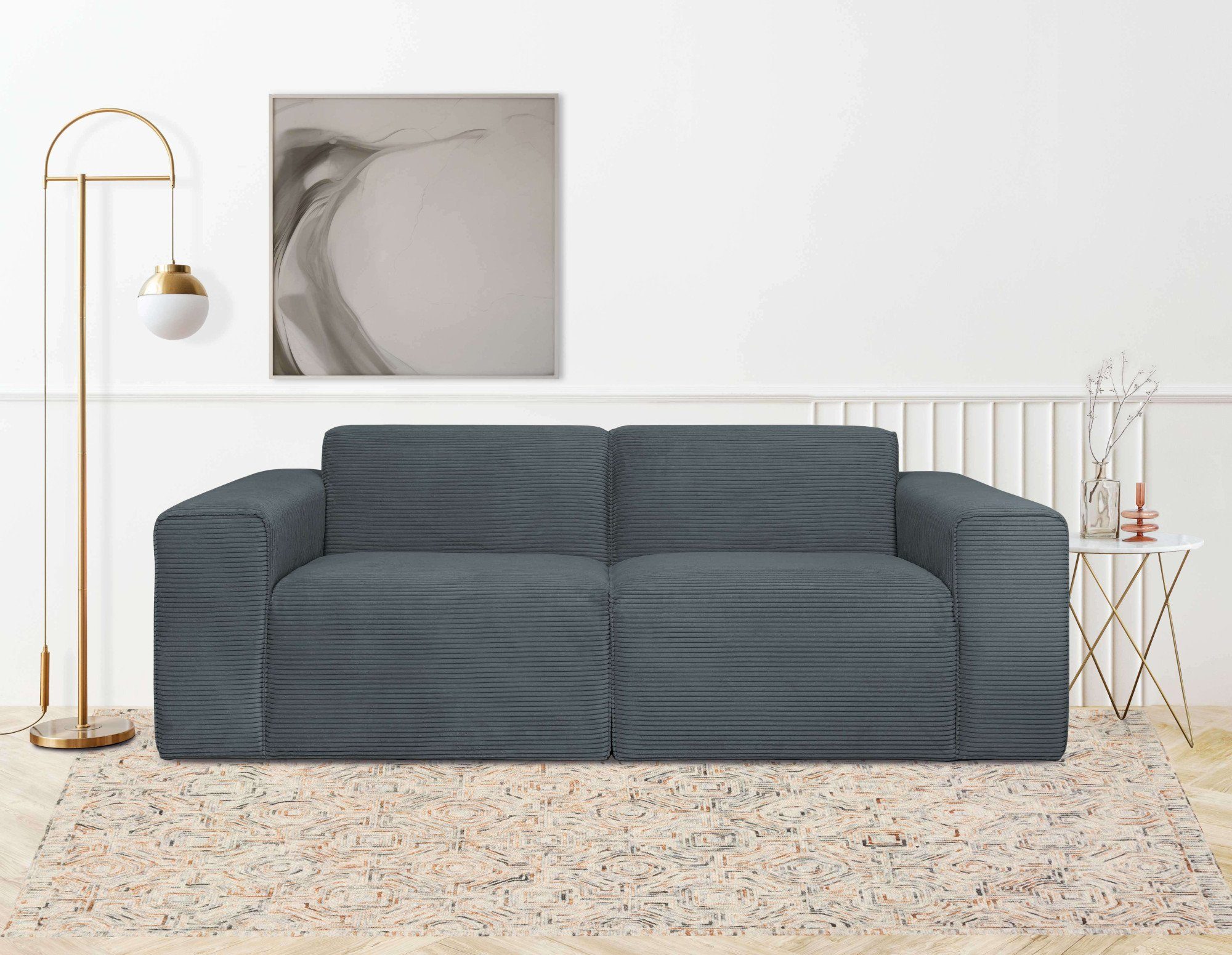 INOSIGN 2-zitsbank Clayton in een trendy ribfluwelen bekleding, diverse combinaties mogelijk