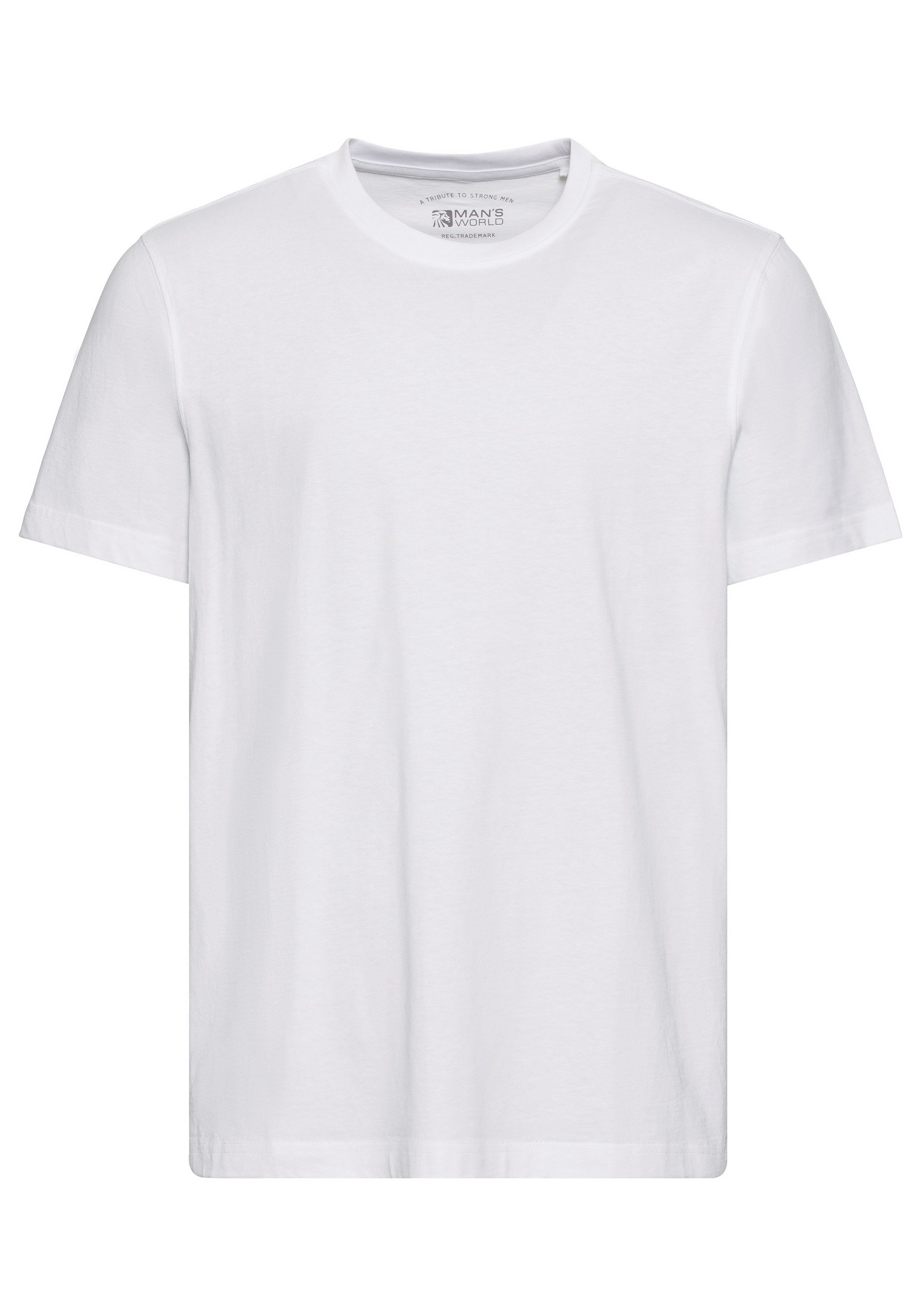 Man's World T-shirt Nieuwe kleuren! Korte mouw, effen kleur, ronde hals, van katoen(3-delig, Set van 3)