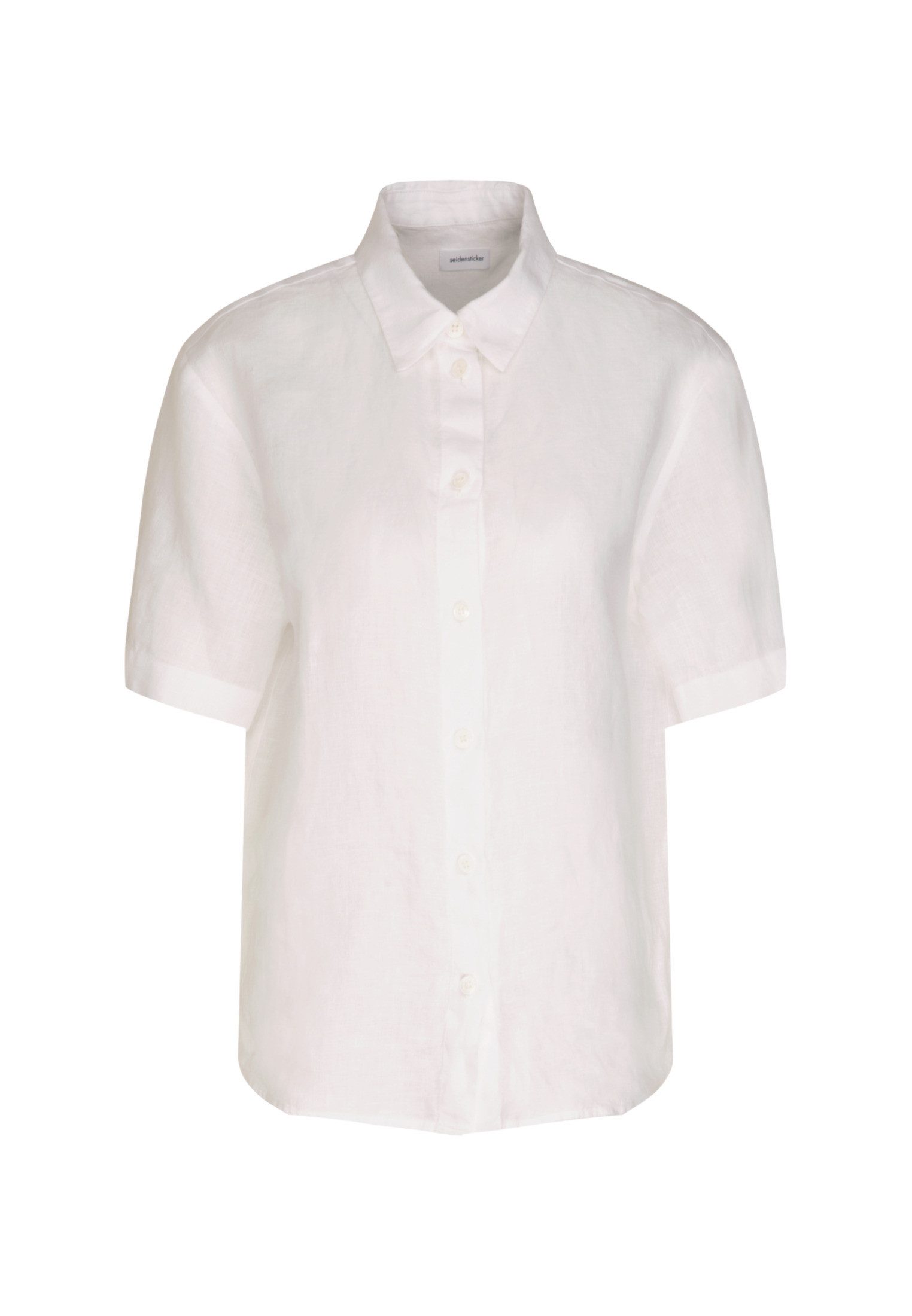 seidensticker Overhemdblouse Zwarte roos Korte mouwen kraag uni
