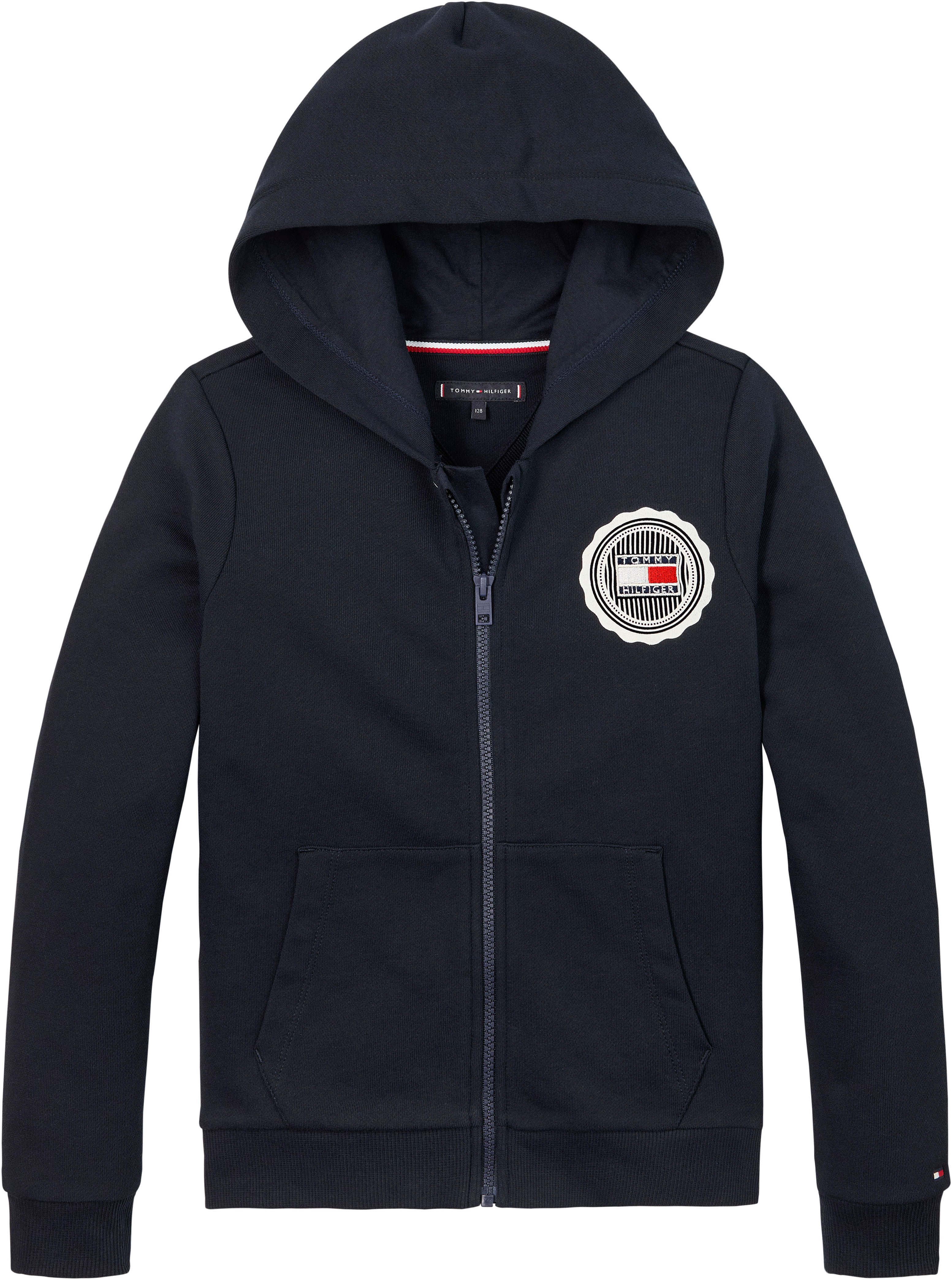 Tommy Hilfiger Sweatvest STAMP TOWELLING REG ZIPUP HOODIE Kinderen tot 16 jaar met logopatch