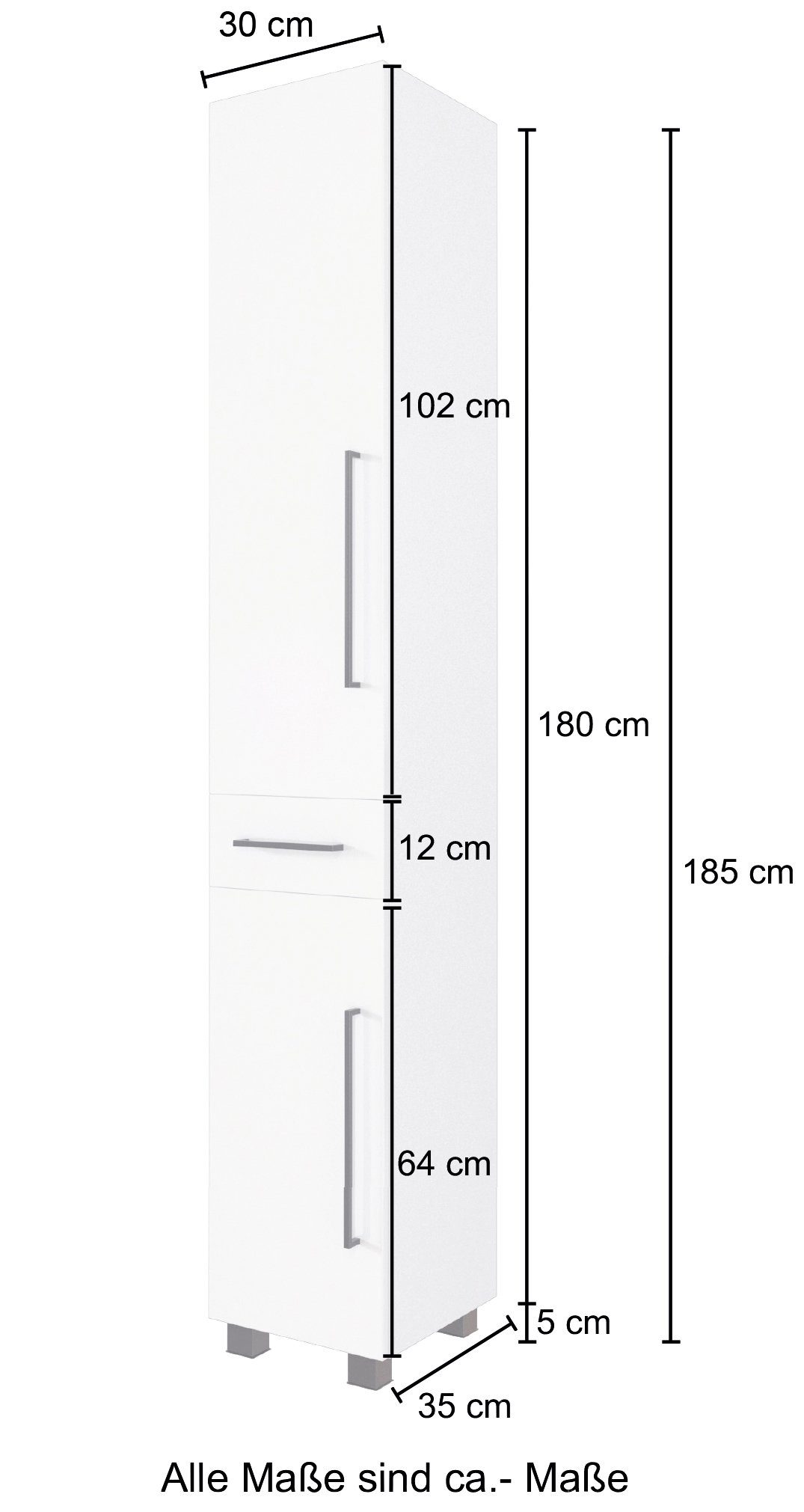 welltime Smalle kast Luena Breedte 30 cm, met metalen lade en soft-closefunctie
