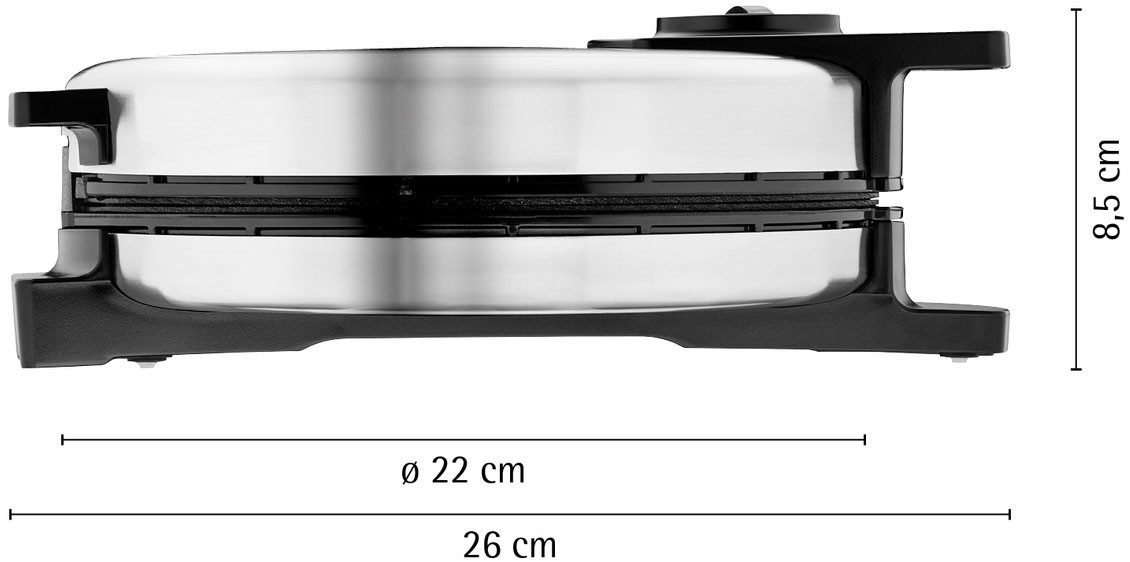 WMF Wafelijzer LONO, anti-aanbak aluminium gegoten platen, traploze bruining