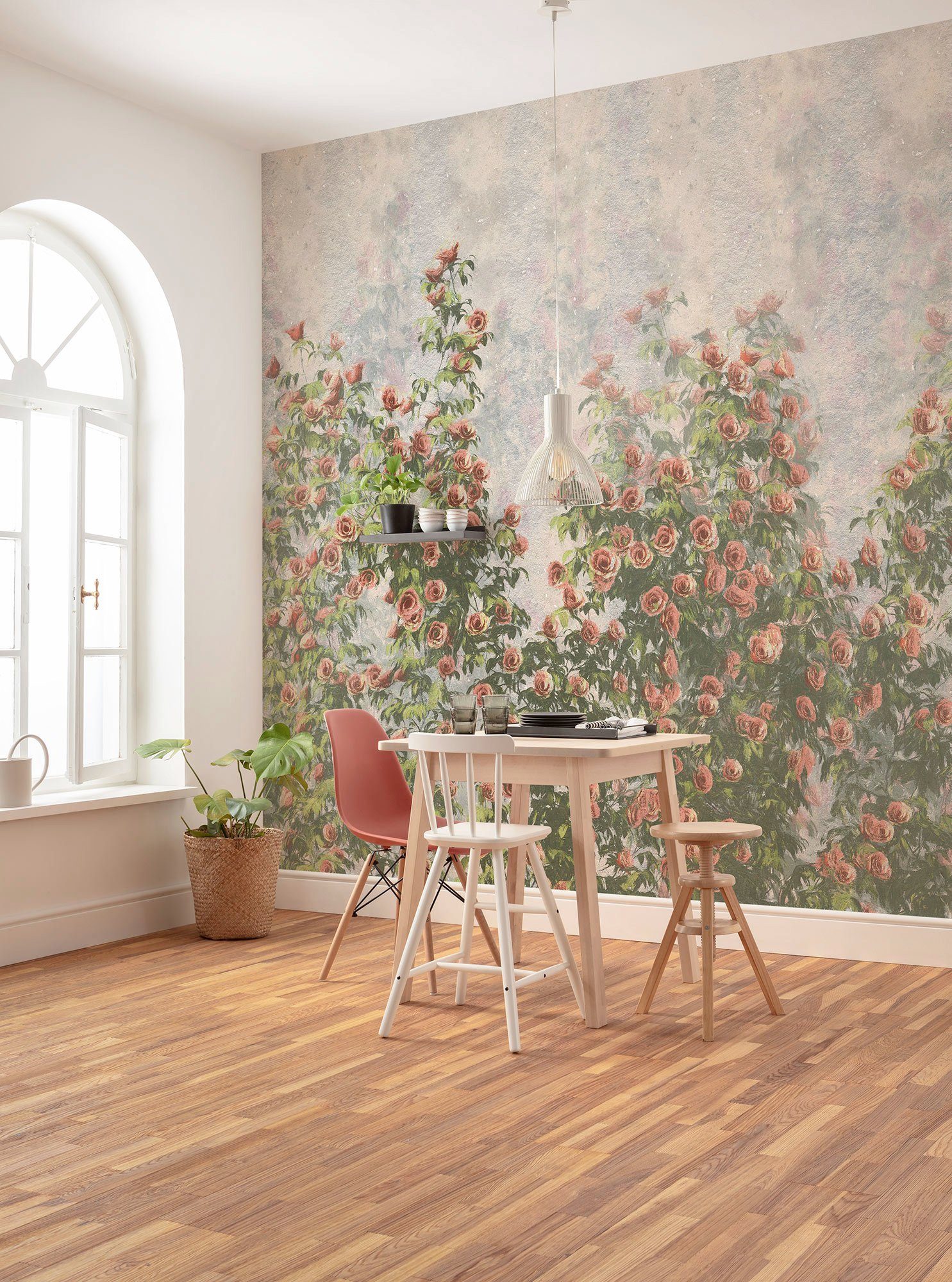 Komar Vliesbehang Digitale print vlies - Wall Roses - Afmeting 300 x 250 cm (1 stuk)